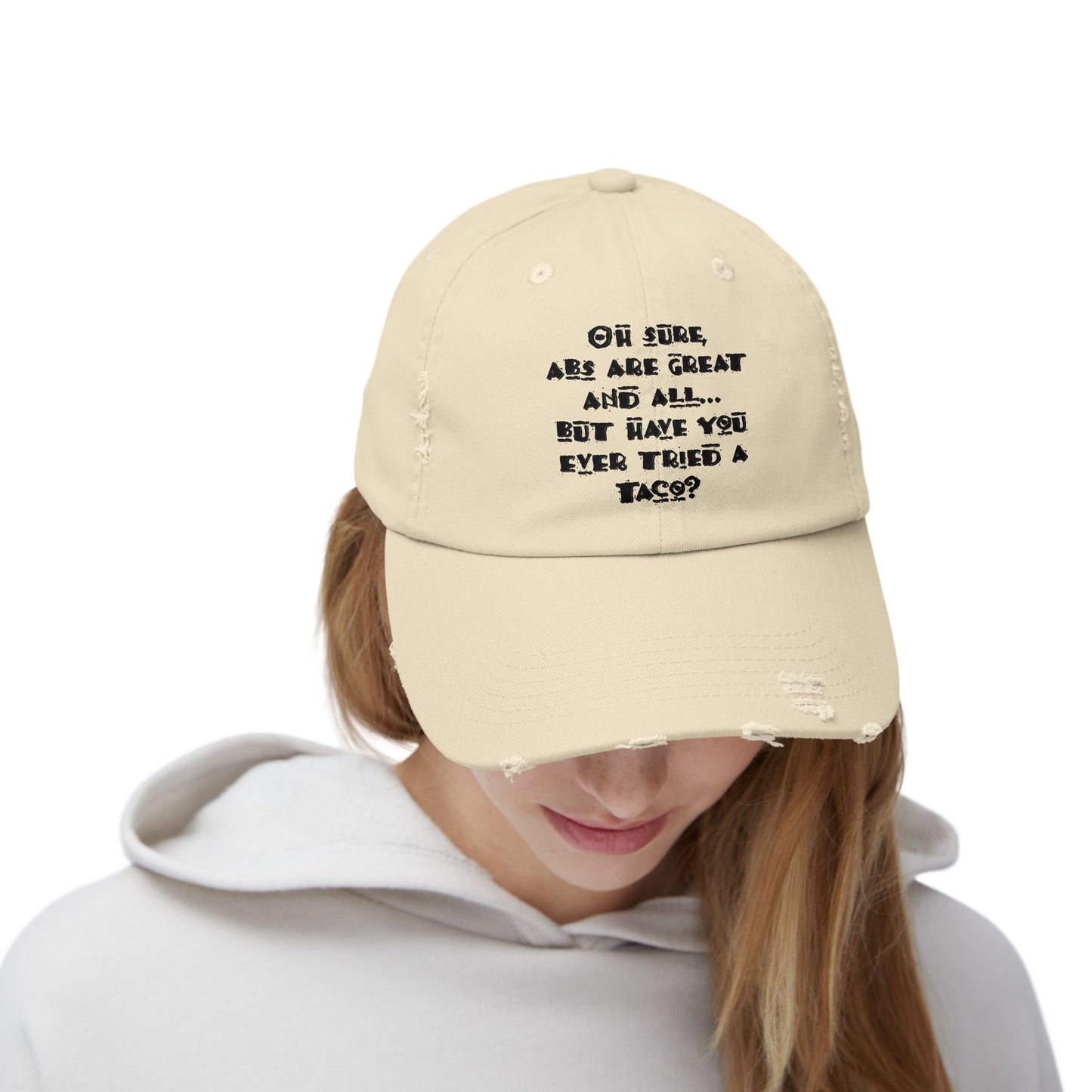 "Tacos" Distressed Cap —  Funny Truth Hat
