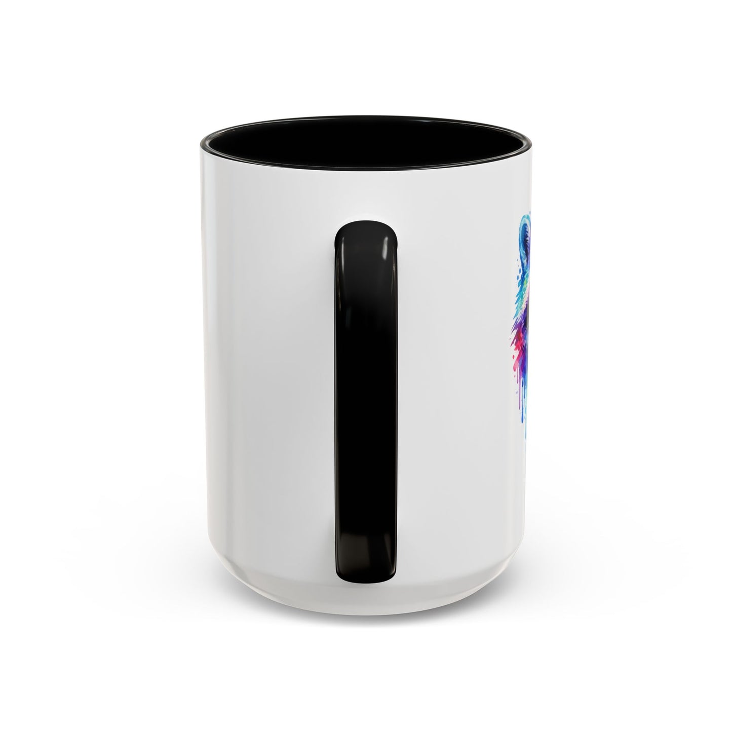 Cheerful Watercolor Raccoon Accent Coffee Mug