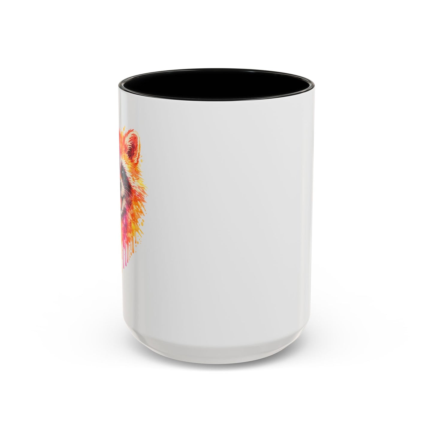 Cheerful Watercolor Raccoon Accent Coffee Mug