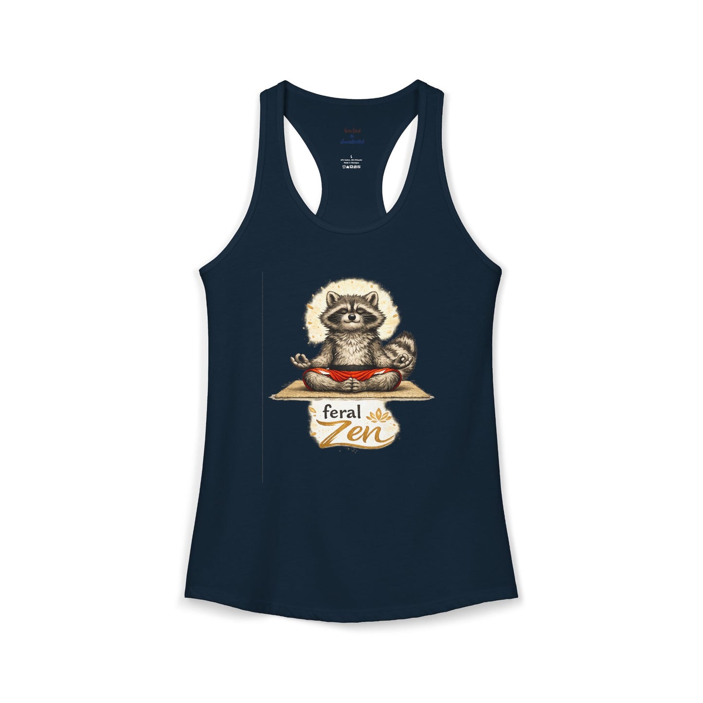 Feral Zen Raccoon Racerback Tank