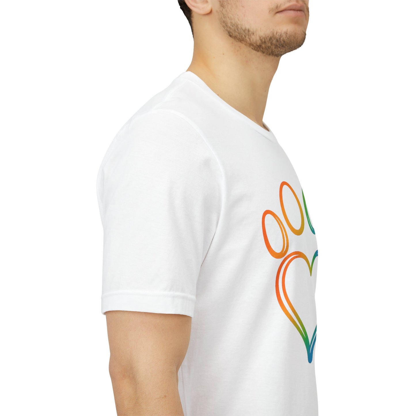 Heart/Paw Colorful Line-Work T-Shirt