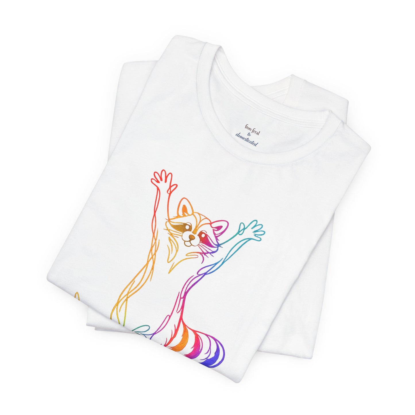 Raccoon Tee — Minimal Line Raccoon Scenic Graphic T-Shirt