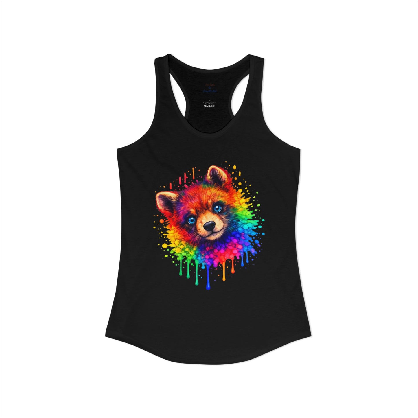 Watercolor Wildlife Bear Cub Racerback Tank