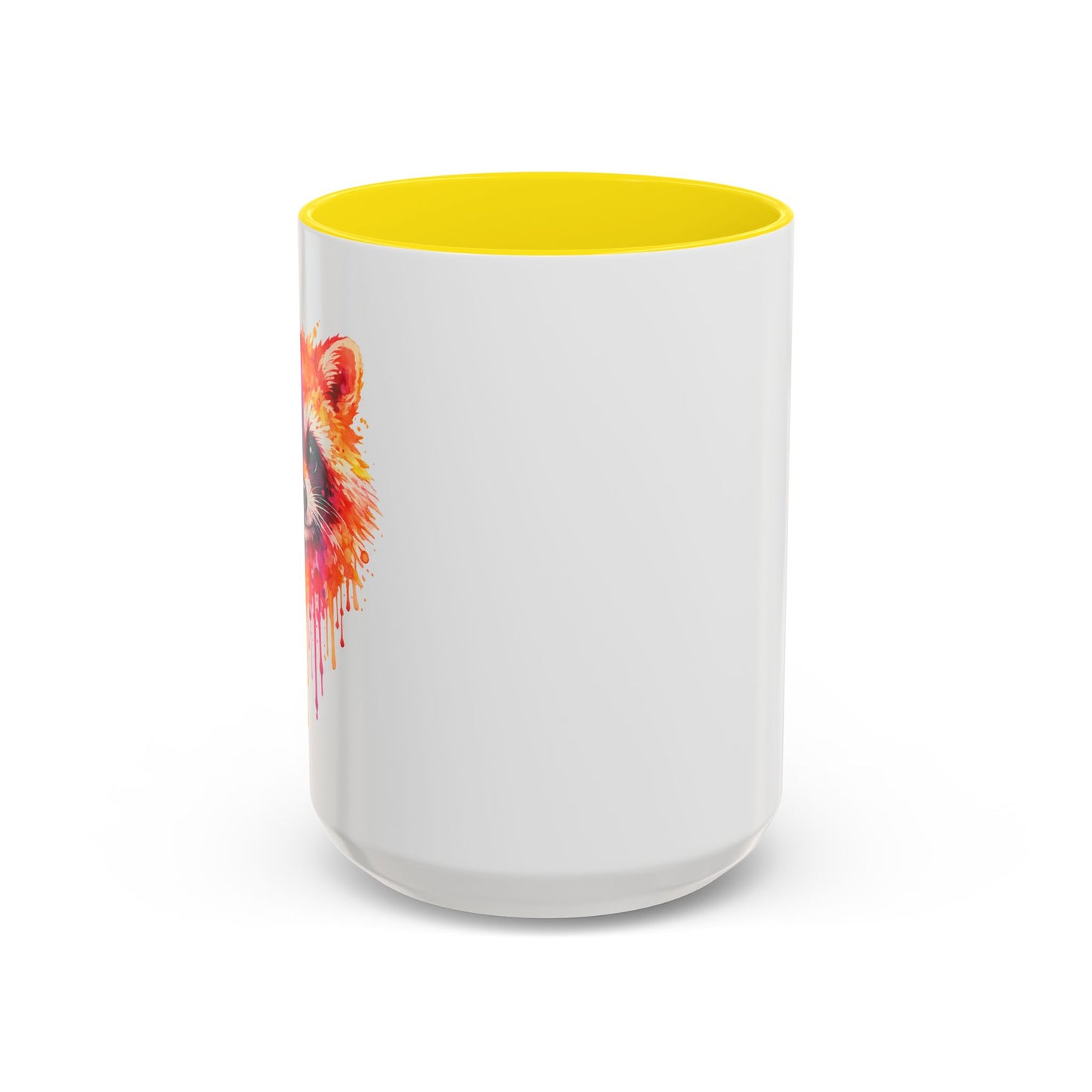 Cheerful Watercolor Raccoon Accent Coffee Mug