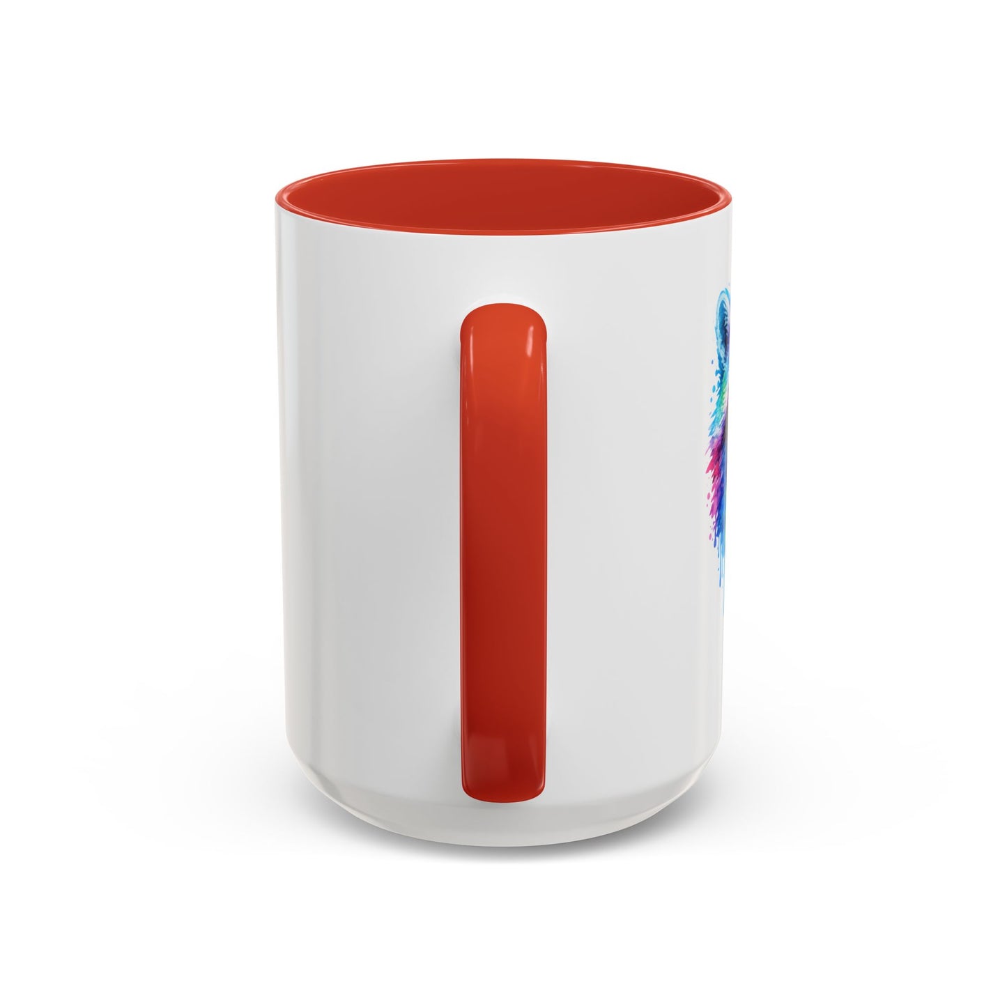 Cheerful Watercolor Raccoon Accent Coffee Mug