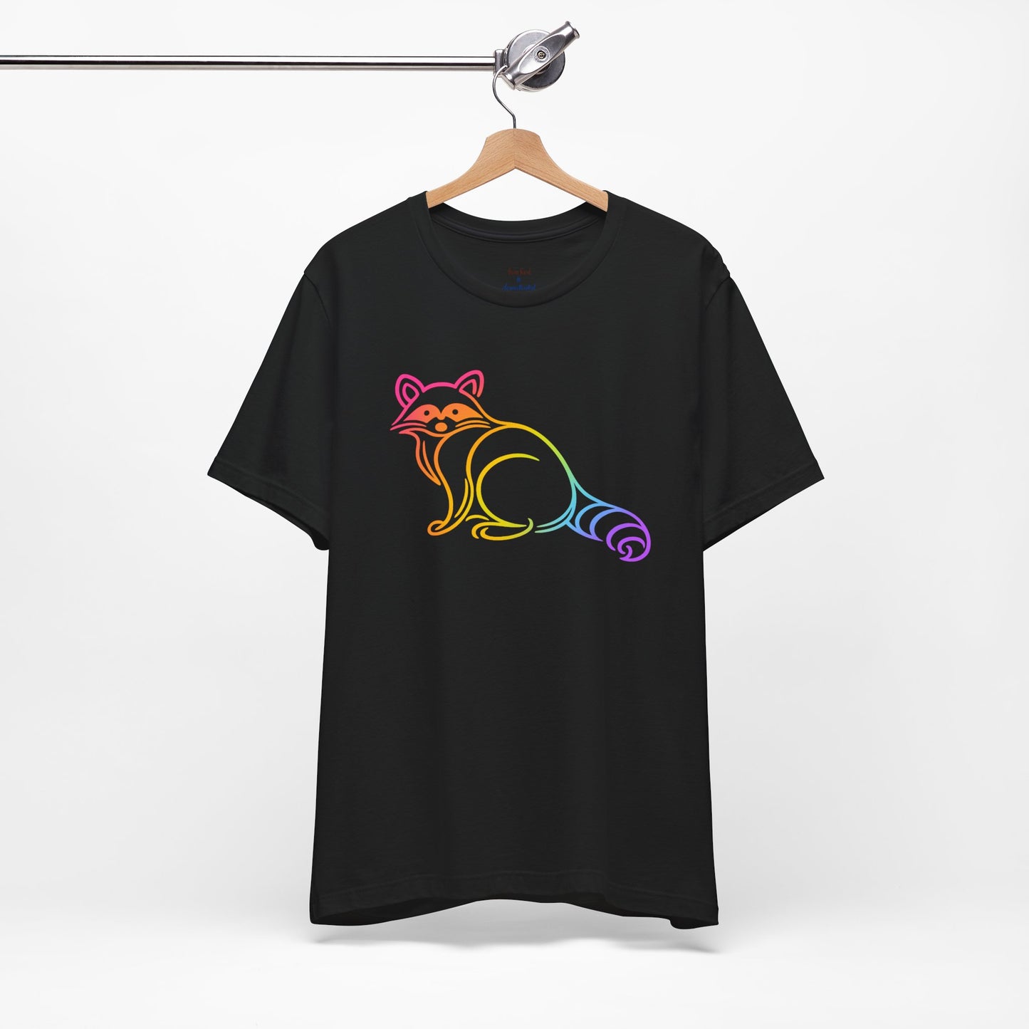 Rascal Raccoon Tee — Minimal Line Raccoon Scenic Graphic T-Shirt