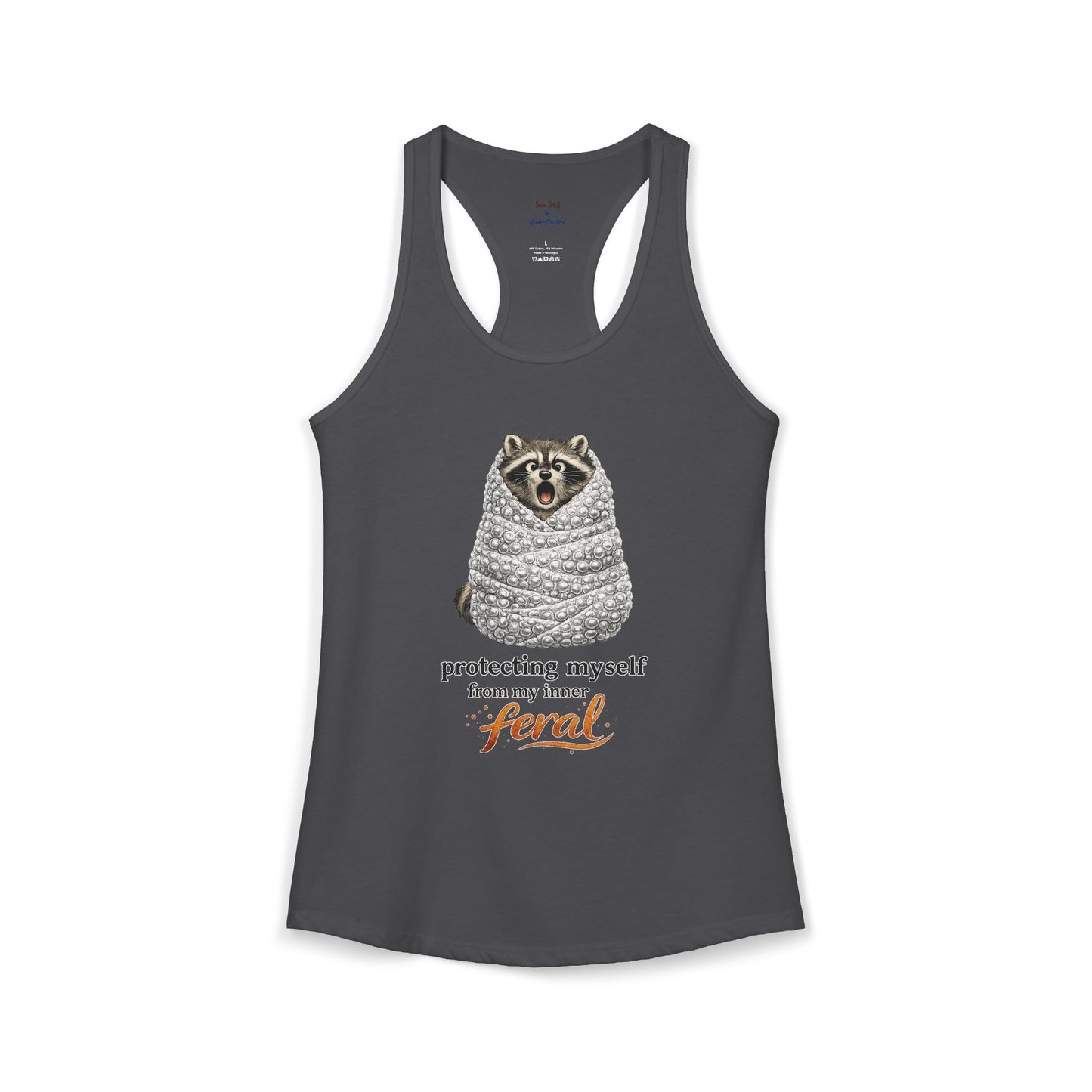 Bubble Wrap Raccoon Racerback Tank