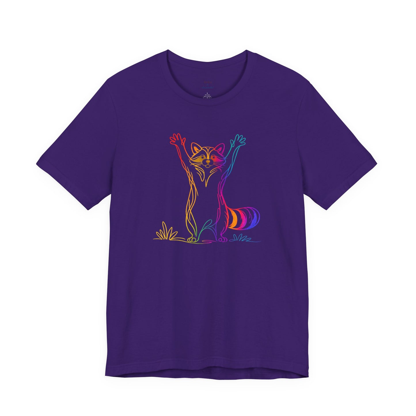 Raccoon Tee — Minimal Line Raccoon Scenic Graphic T-Shirt