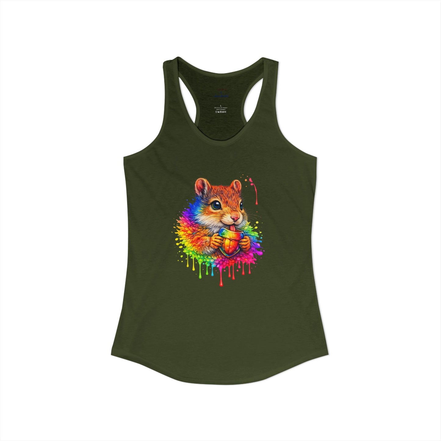 Watercolor Wildlife Squirrel Racerback Tank