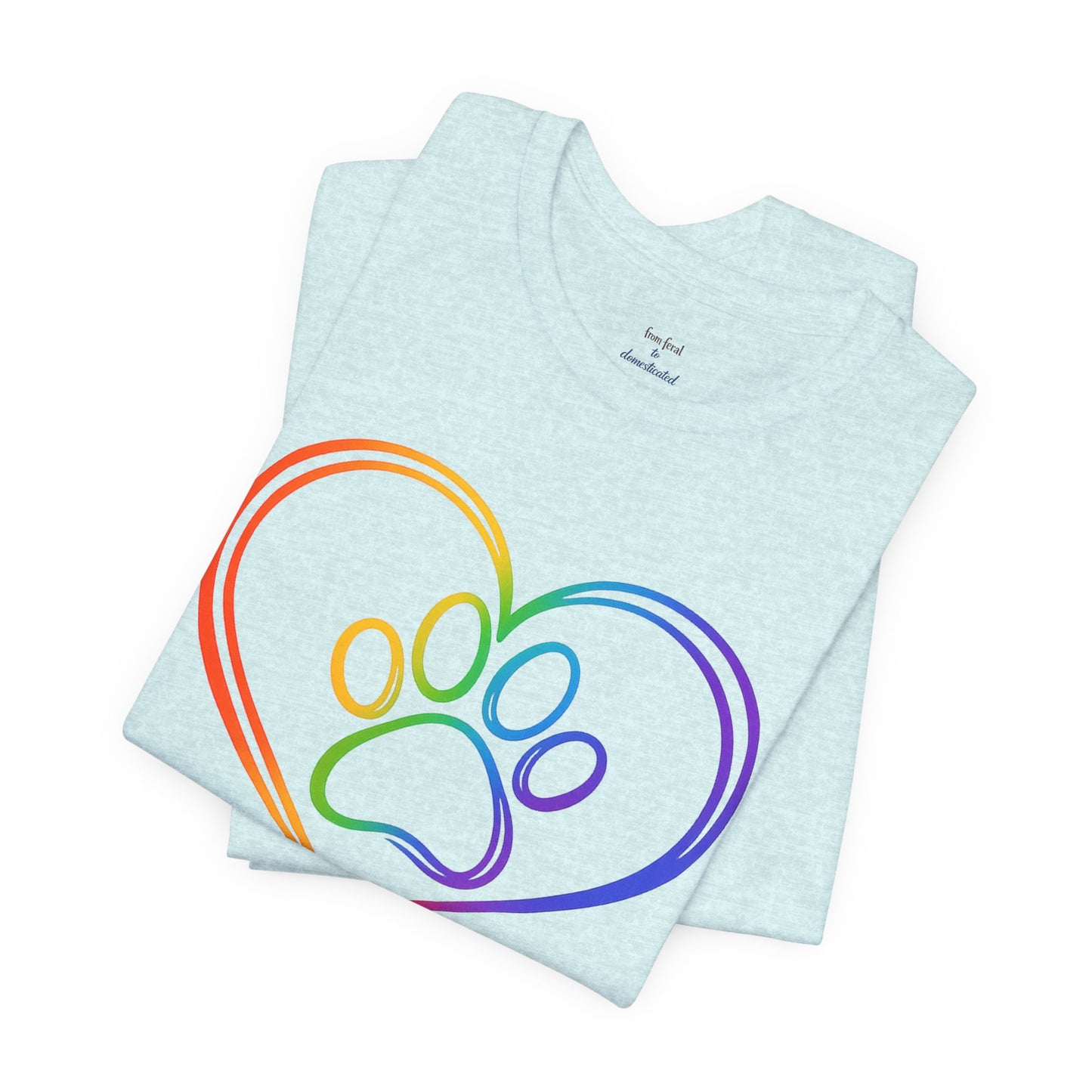 Heart/Paw Colorful Line-Work T-Shirt