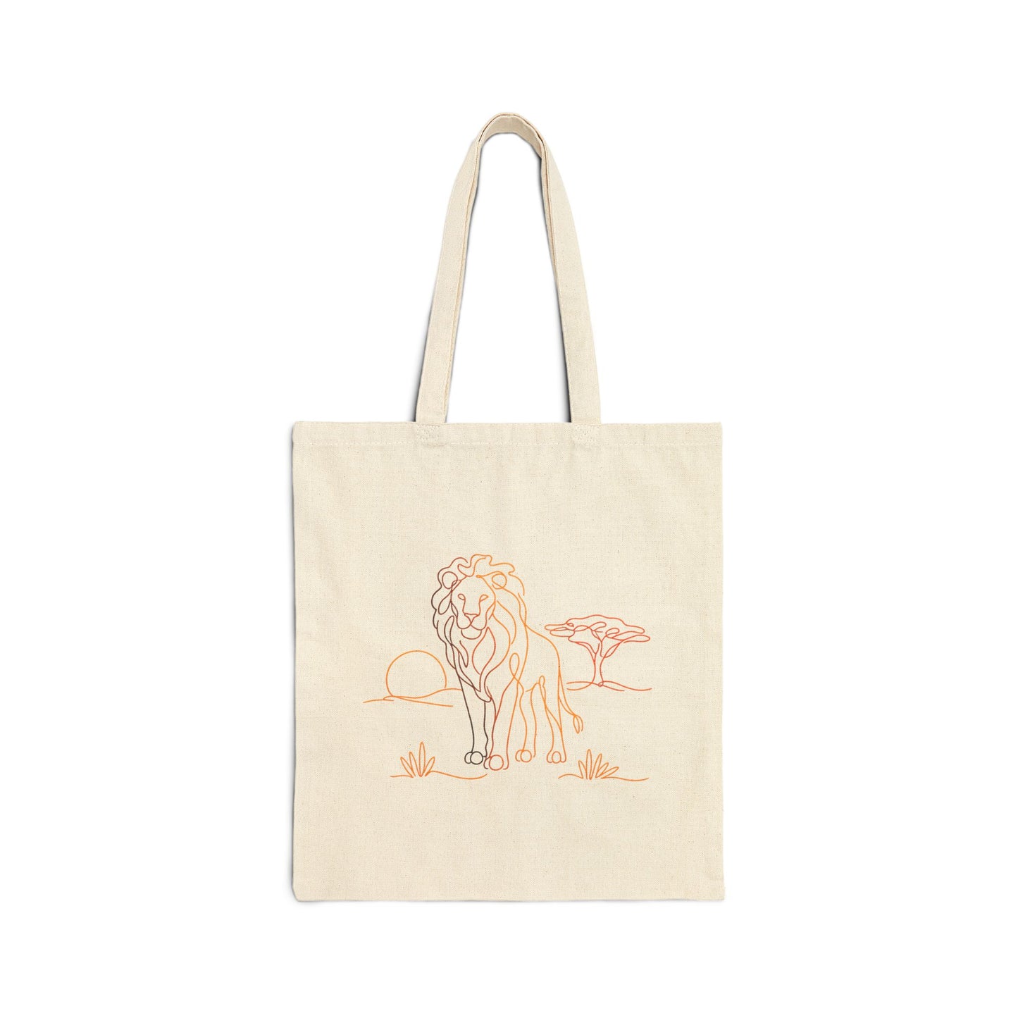 Lion Safari Sketch Cotton Tote — Eco Canvas Bag