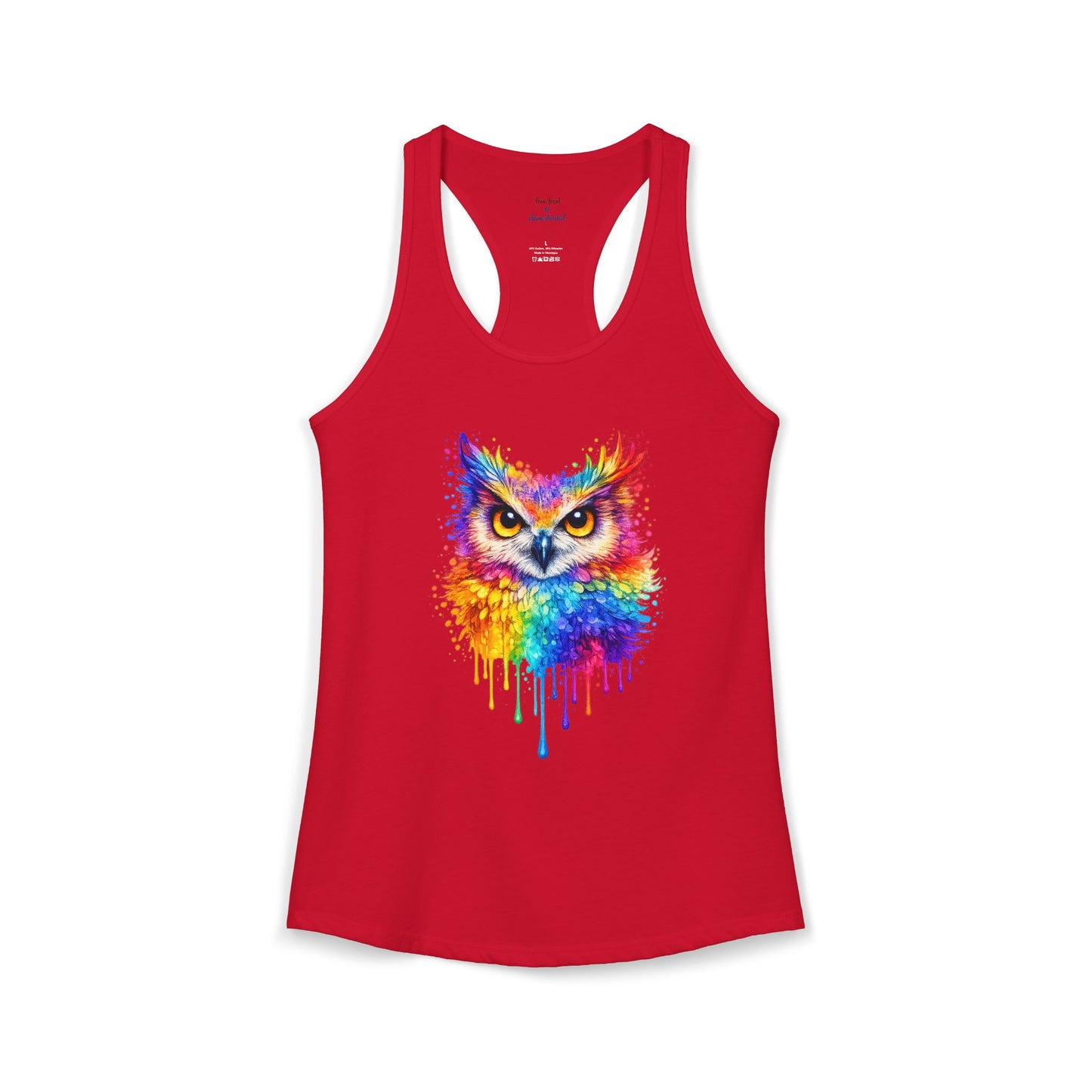 Watercolor Wildlife Owl Racerback Tank