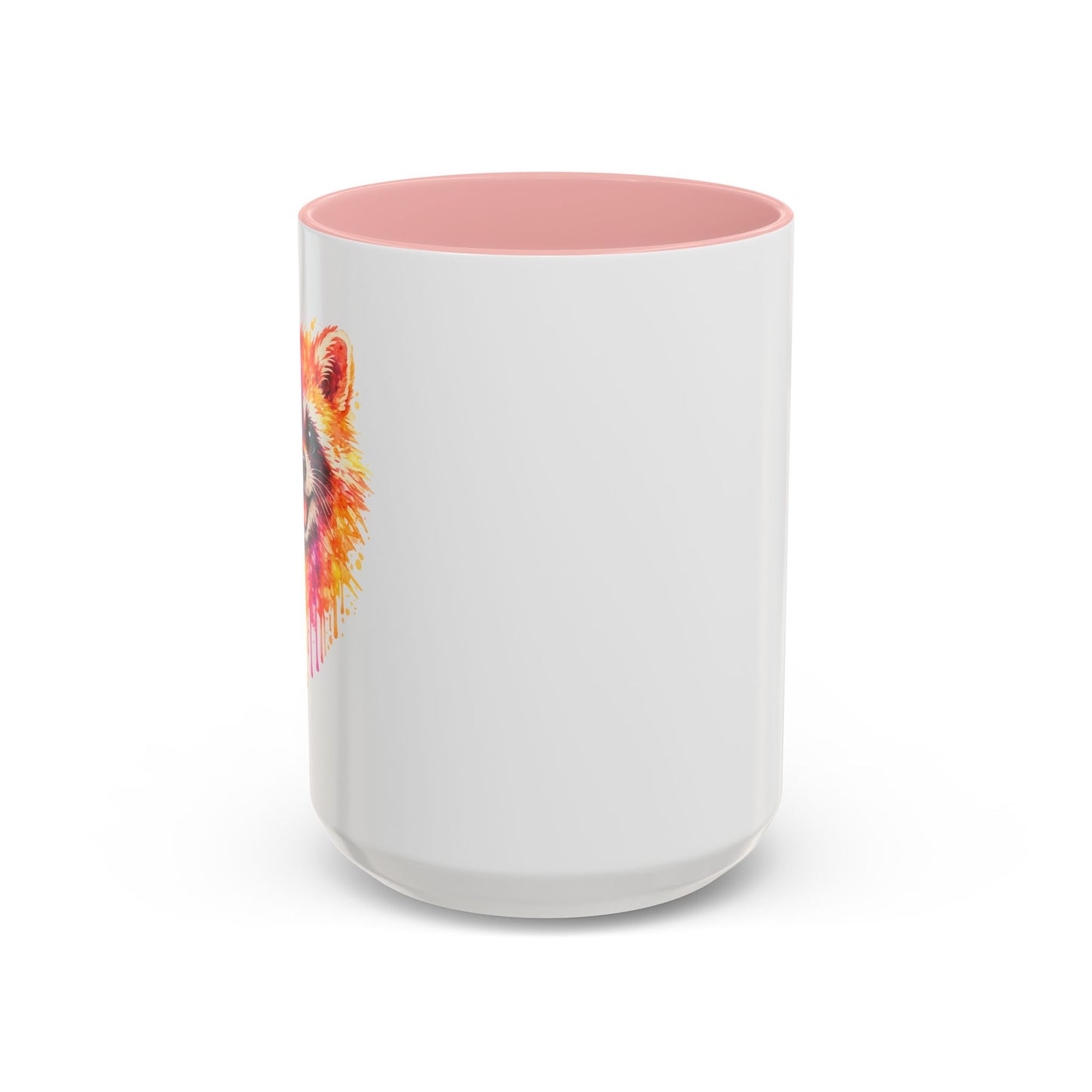 Cheerful Watercolor Raccoon Accent Coffee Mug