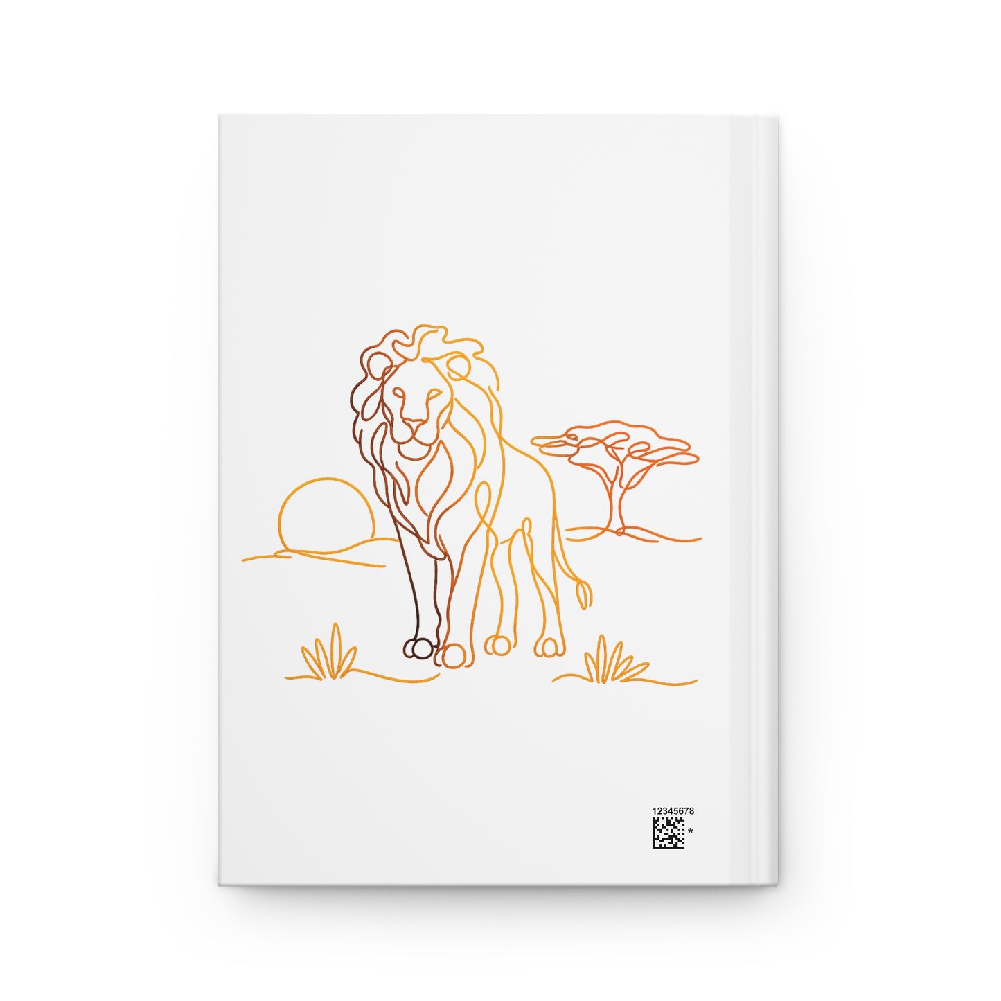 Lion Sunrise Hardcover Journal — Minimal Safari Sketch Notebook