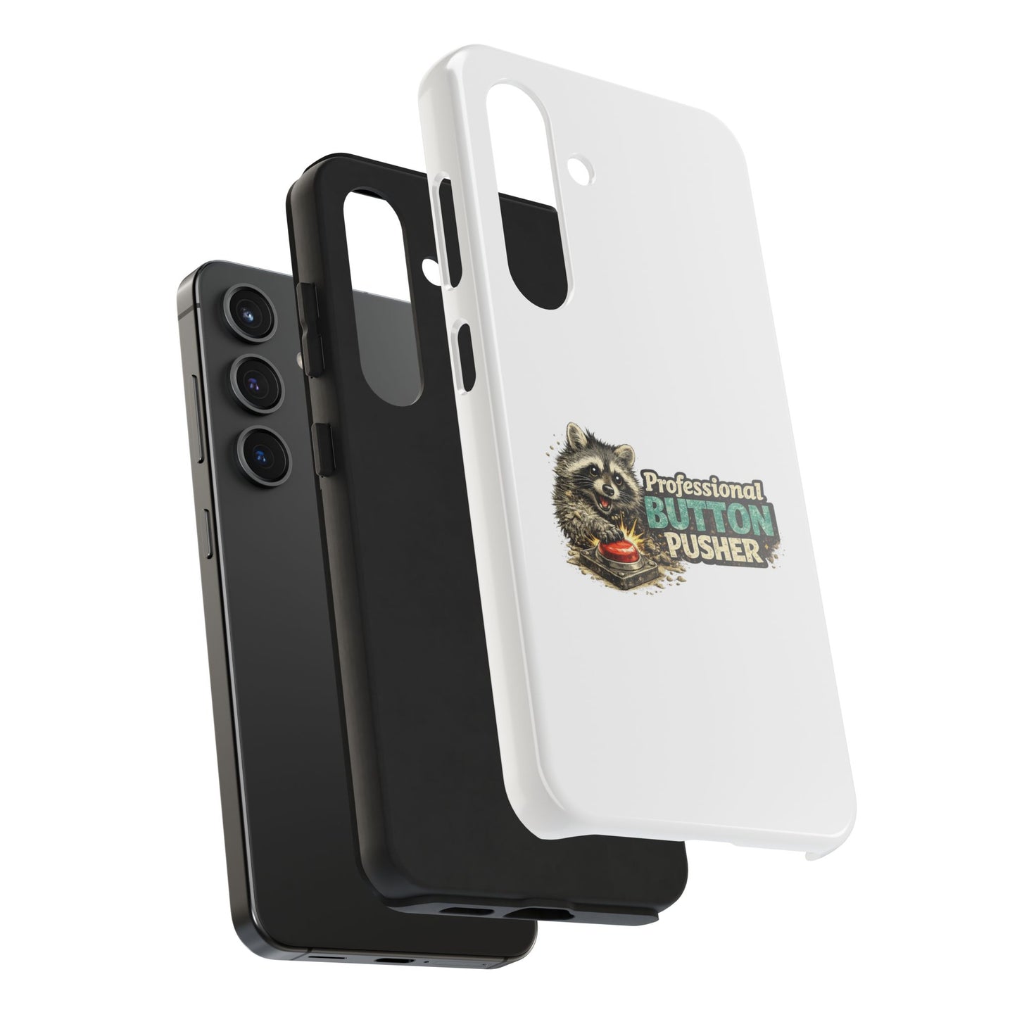 Button Pusher Raccoon Phone Case — Tough & Cute Protective Phone Cover