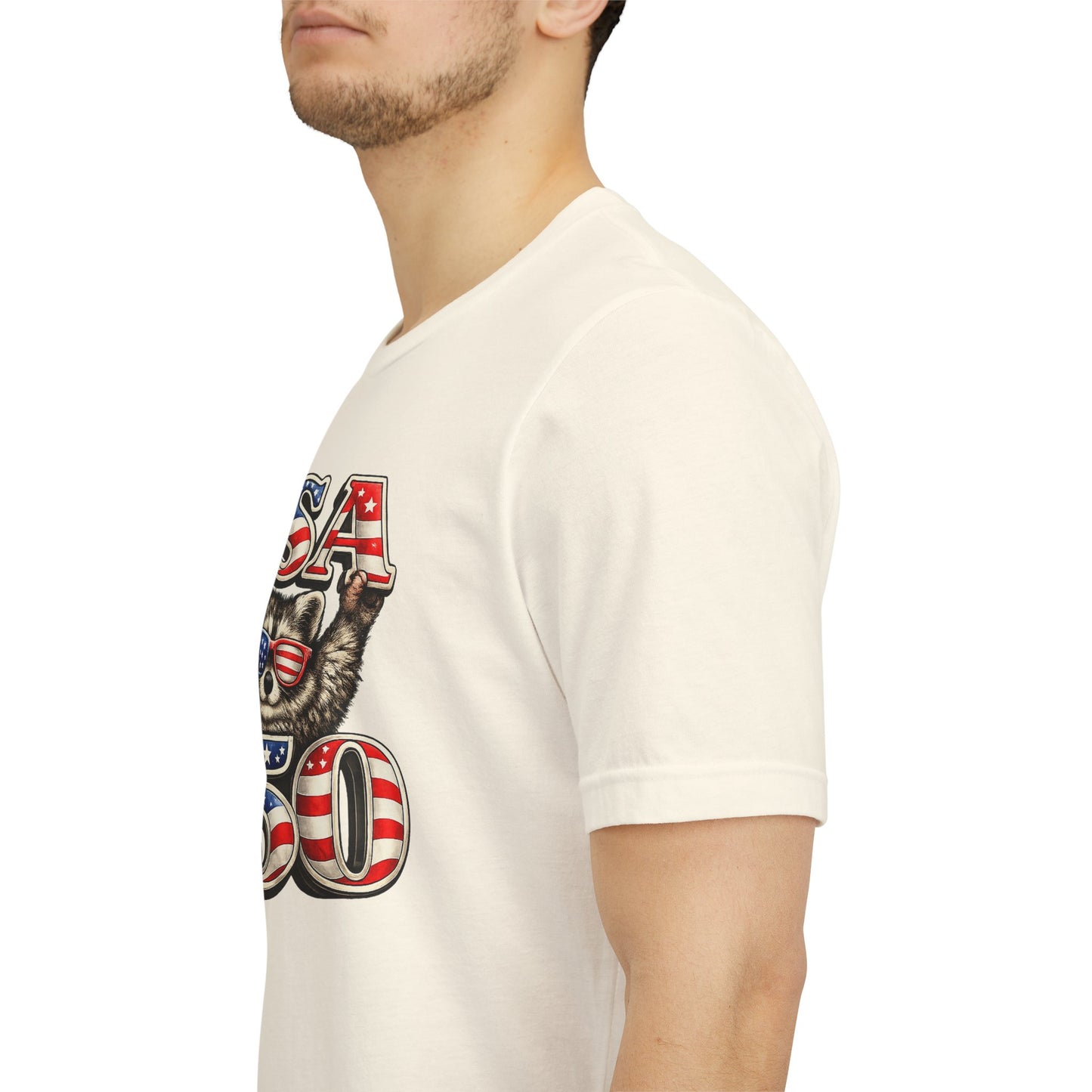 Patriot Raccoon 250th Anniversary T-Shirt — 4th of July Fireworks Flag Tee