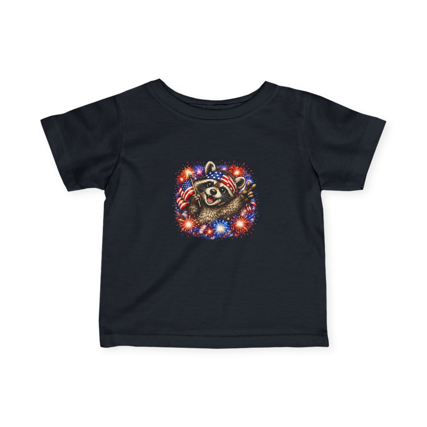 Infant Tee — Adorable 4th of July Raccoon —  Baby Shirt
