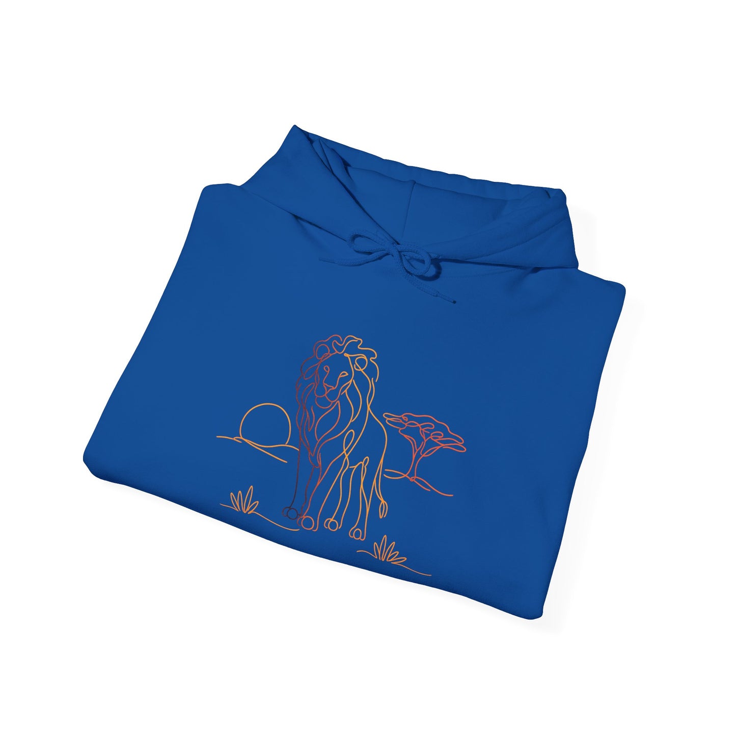 Lion Line Art Hoodie — Minimal Safari Sweatshirt