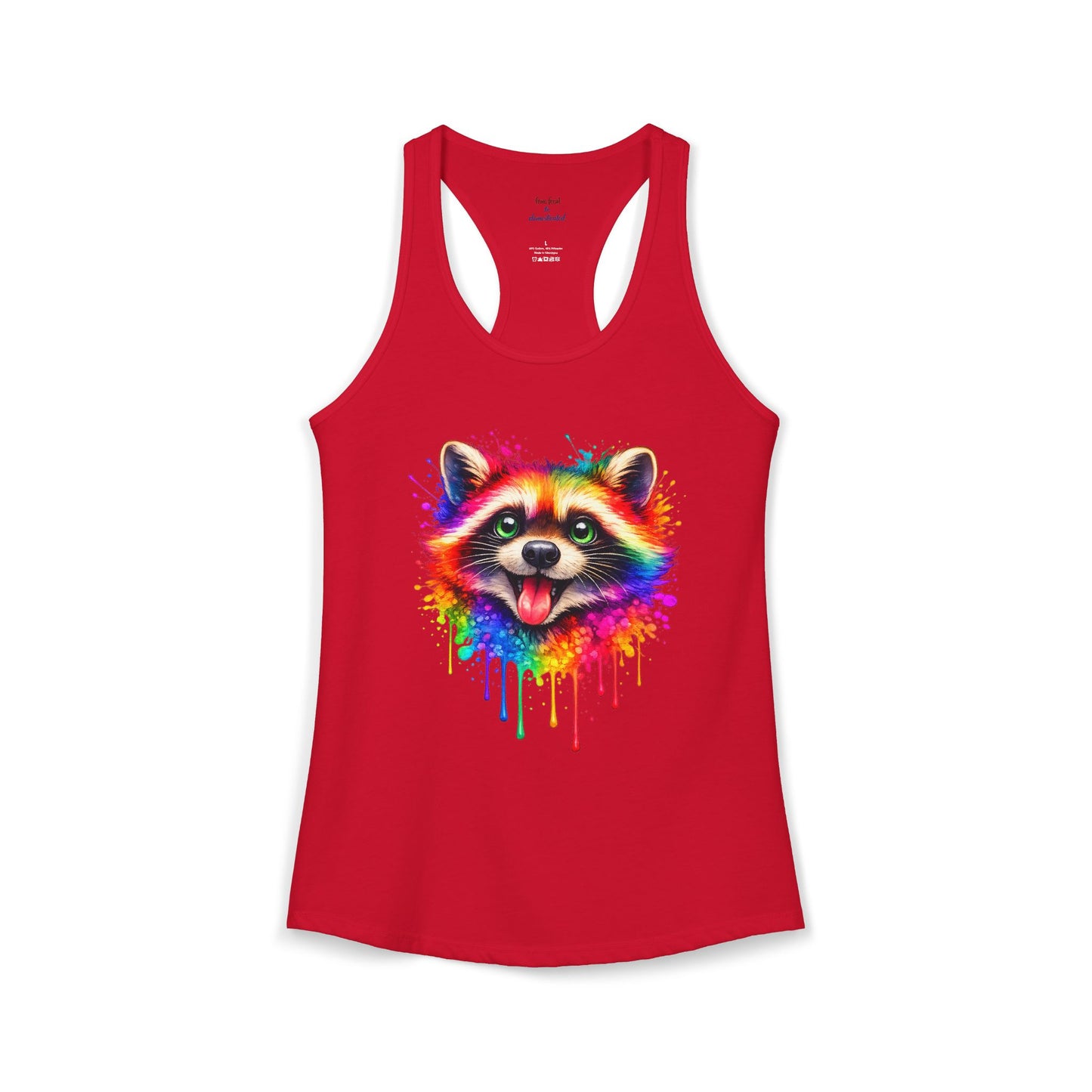 Watercolor Wildlife Raccoon Racerback Tank