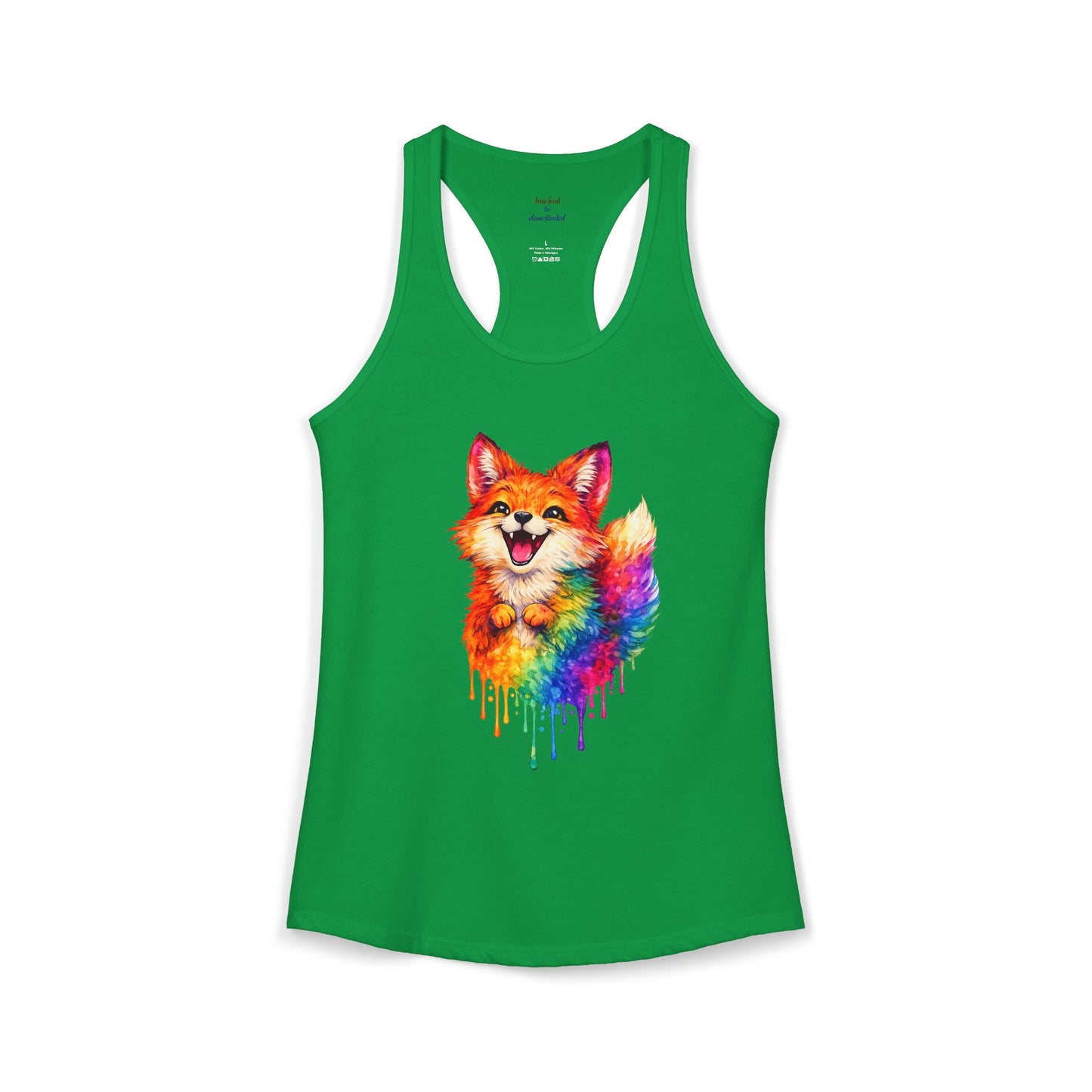 Watercolor Wildlife Fox Racerback Tank