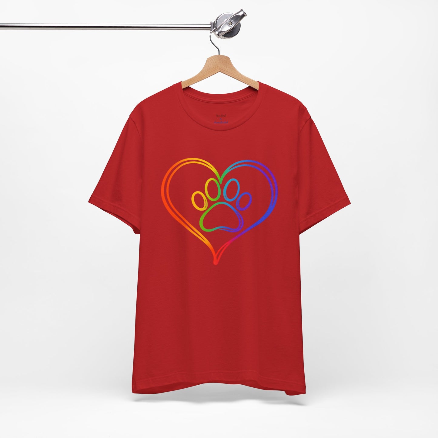 Heart/Paw Colorful Line-Work T-Shirt