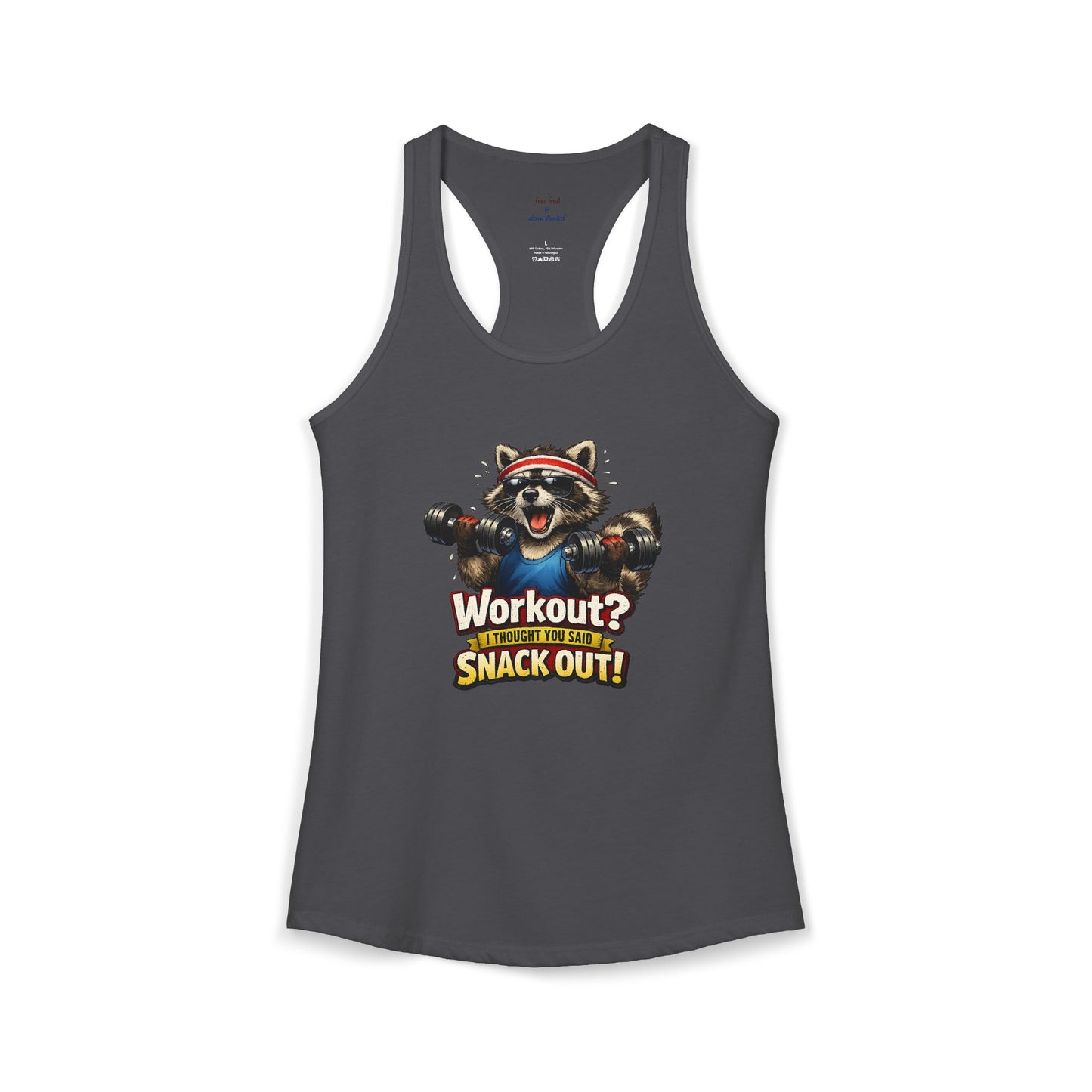 Snack Out Raccoon Racerback Tank