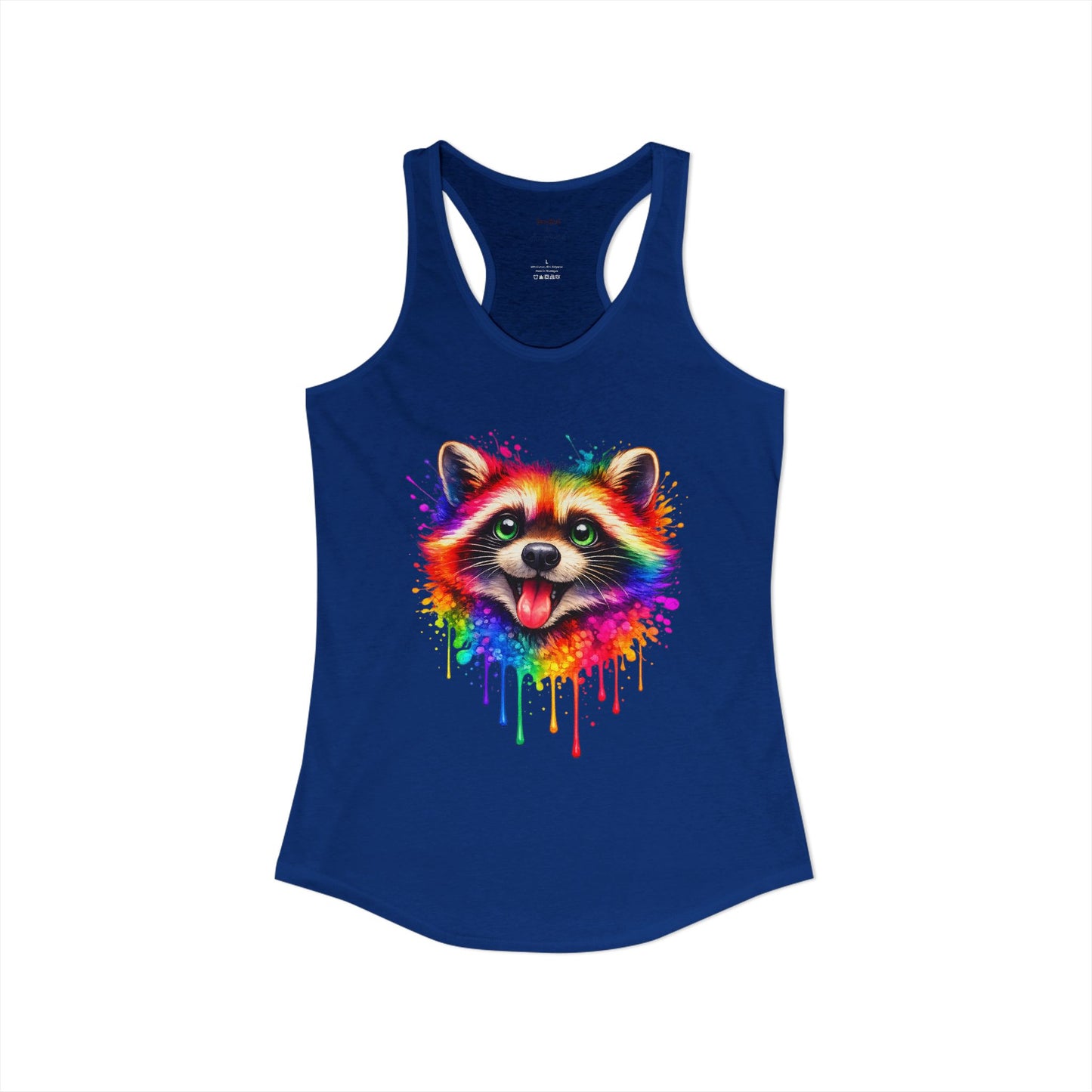 Watercolor Wildlife Raccoon Racerback Tank