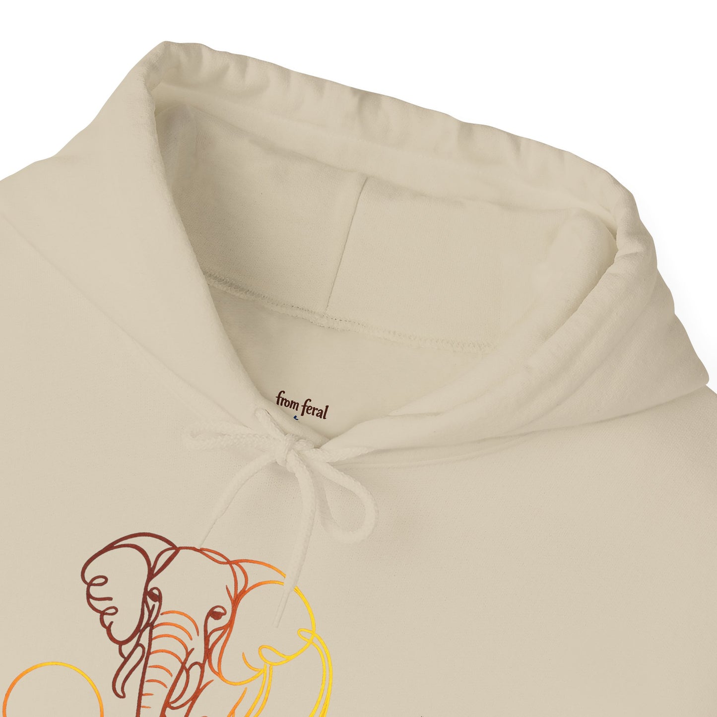 Elephant Sunset Hoodie — Minimal Safari Graphic Hooded Sweatshirt