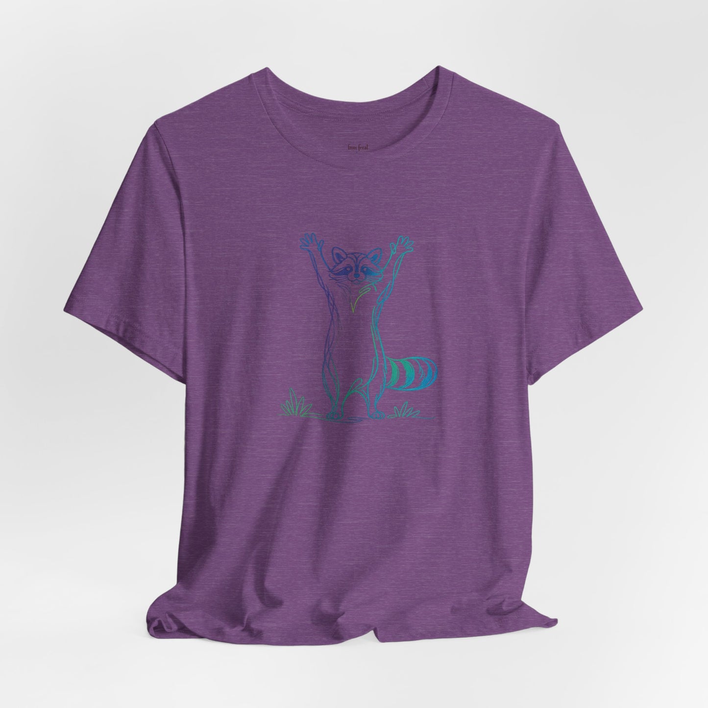 Raccoon Tee — Minimal Line Raccoon Scenic Graphic T-Shirt
