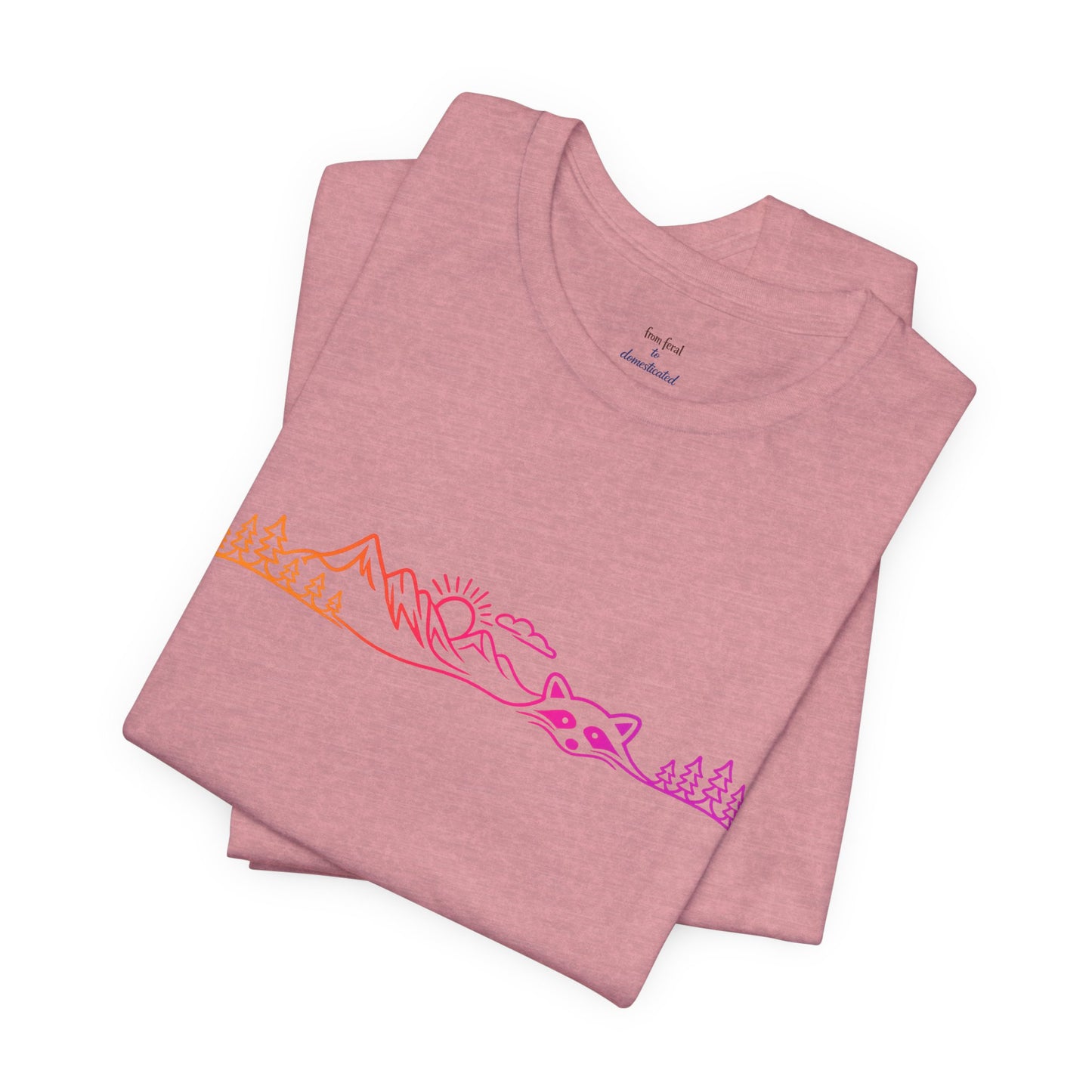Raccoon Tee — Minimal Line Raccoon Scenic Graphic T-Shirt
