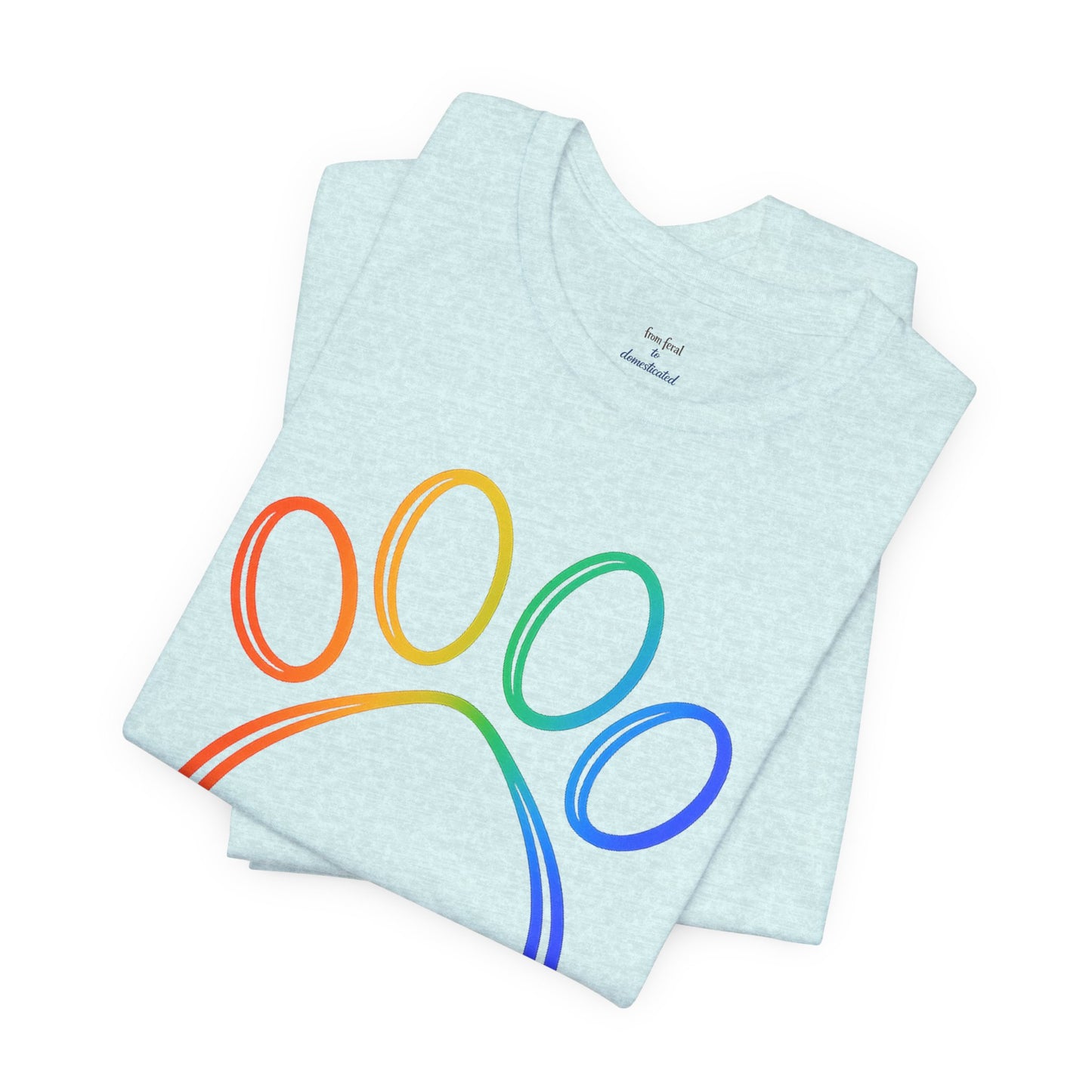 Heart/Paw Colorful Line-Work T-Shirt