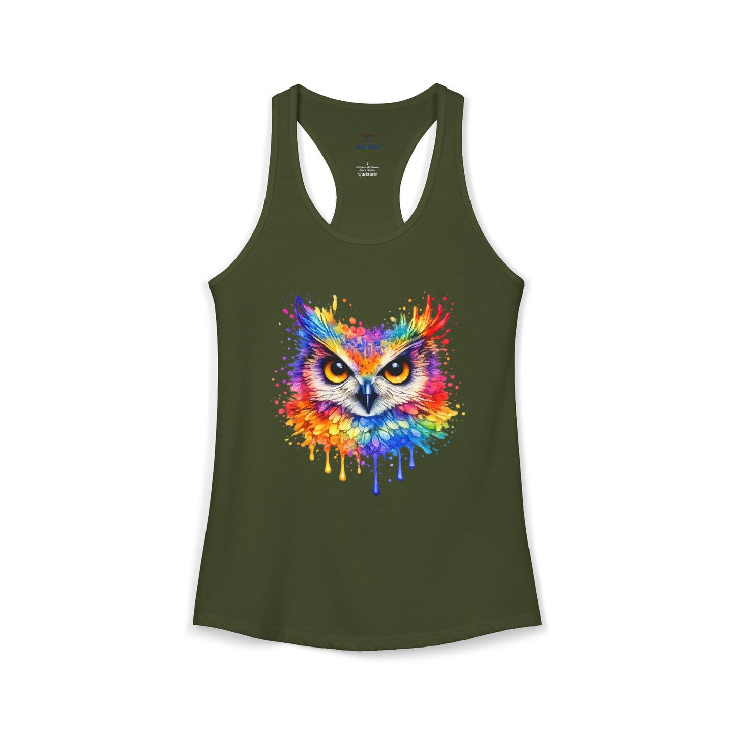 Watercolor Wildlife Owl Racerback Tank