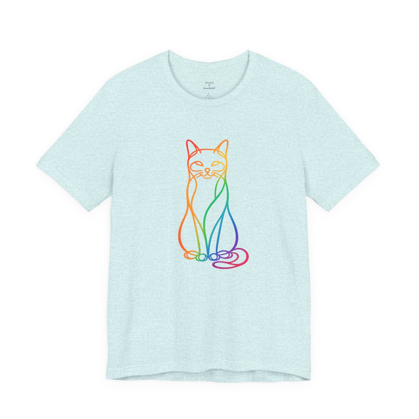 Colorful Line-Work Sitting Cat T-Shirt