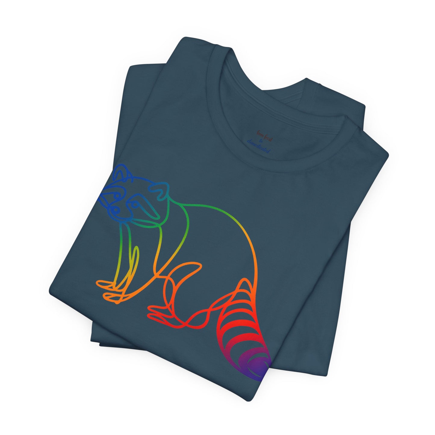Raccoon Tee — Minimal Line Raccoon Scenic Graphic T-Shirt