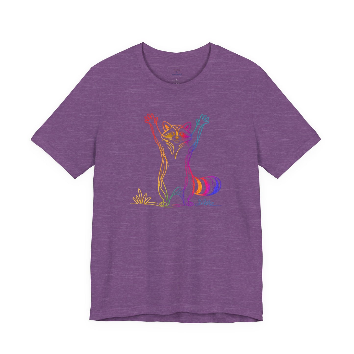 Raccoon Tee — Minimal Line Raccoon Scenic Graphic T-Shirt