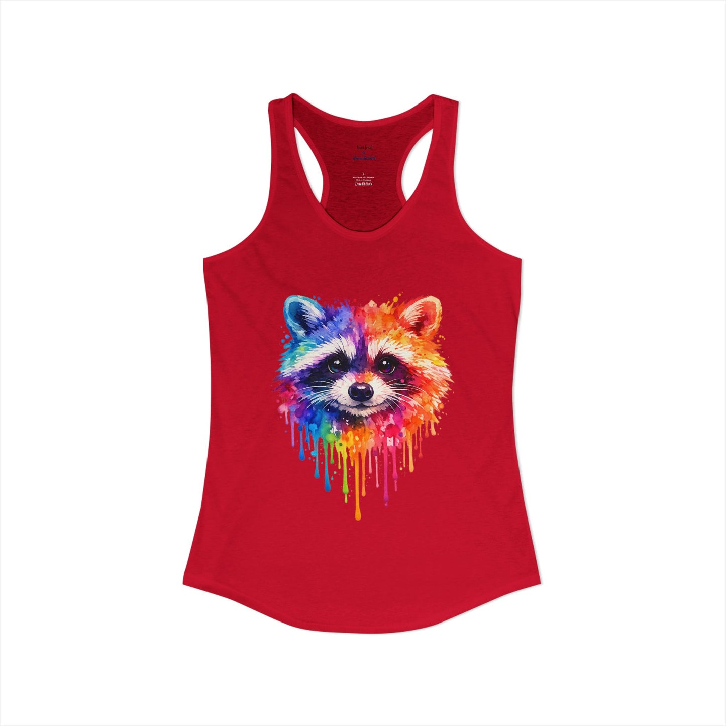 Watercolor Wildlife Raccoon Racerback Tank