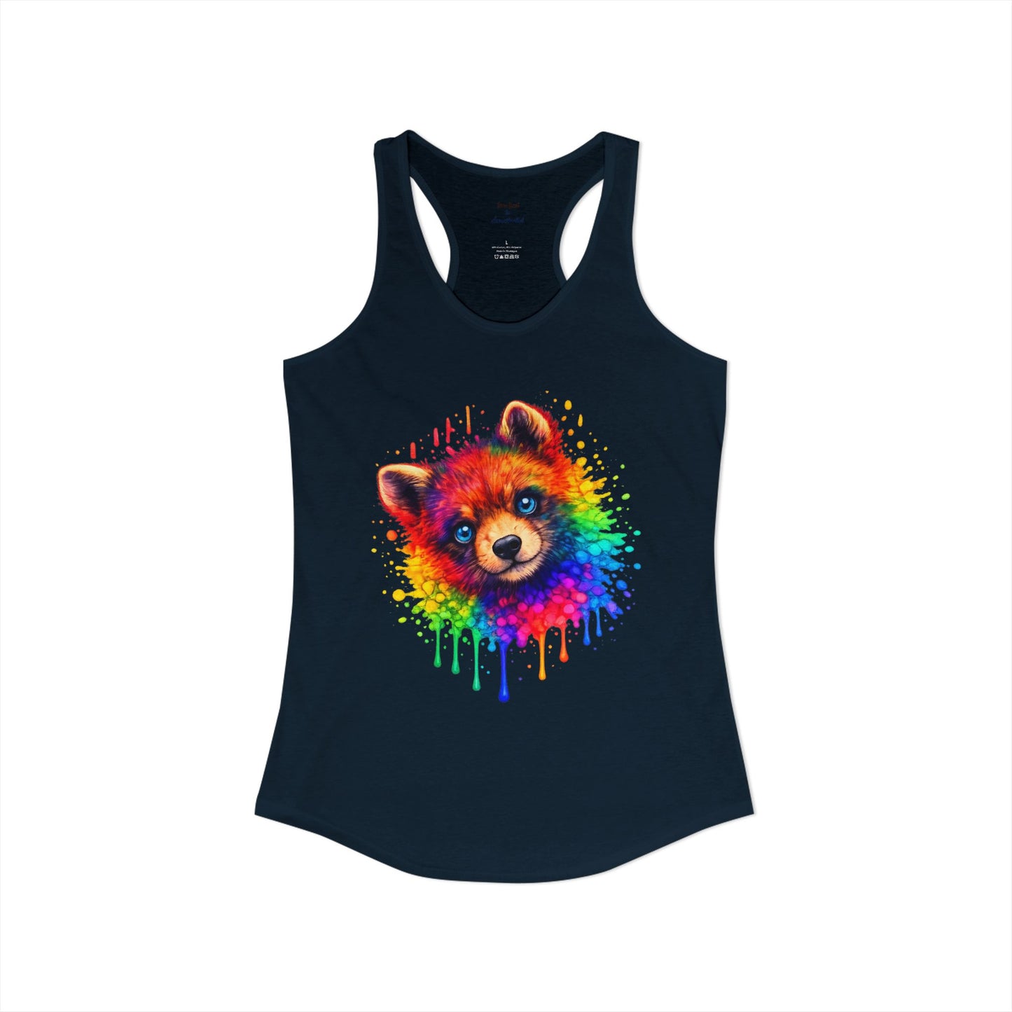 Watercolor Wildlife Bear Cub Racerback Tank