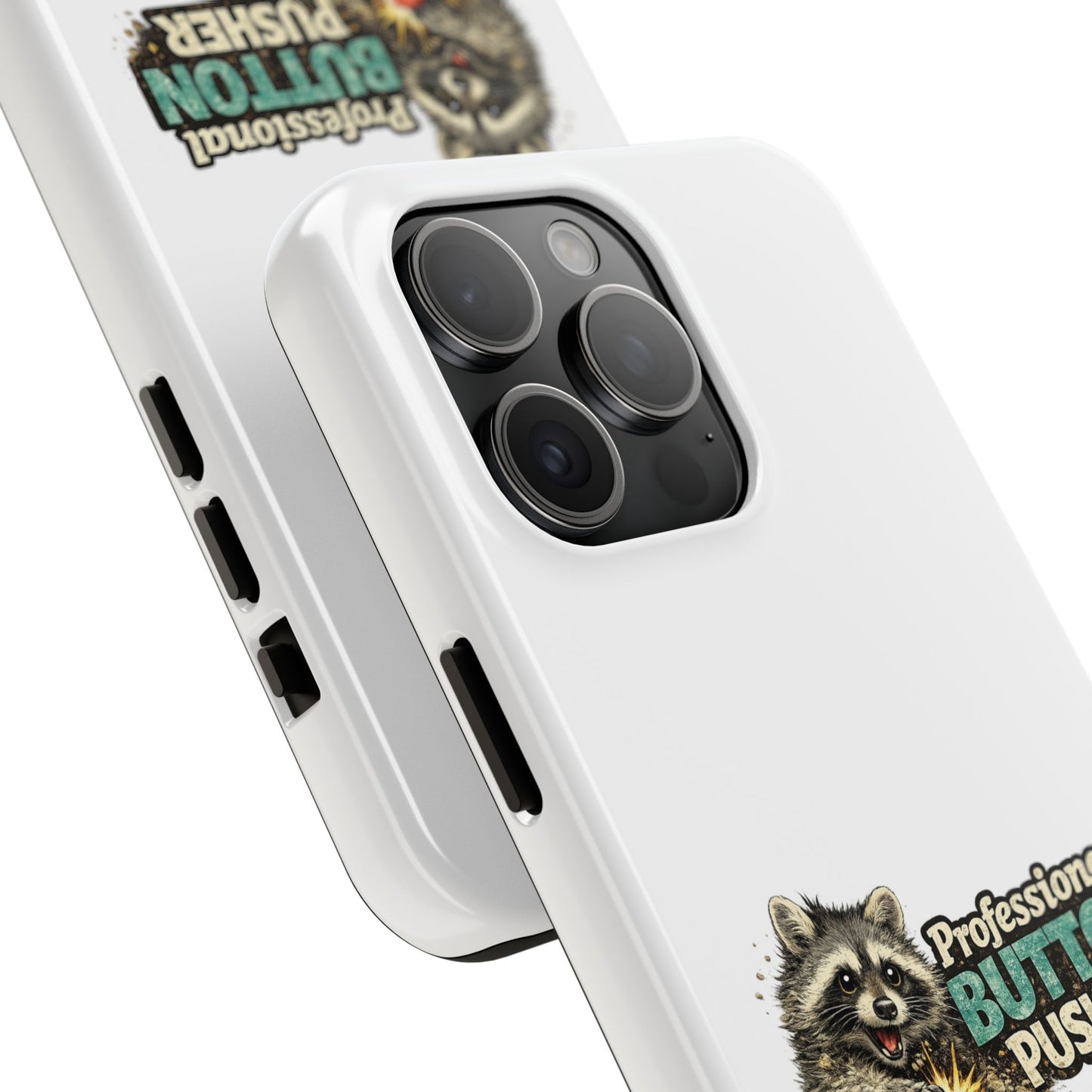 Button Pusher Raccoon Phone Case — Tough & Cute Protective Phone Cover
