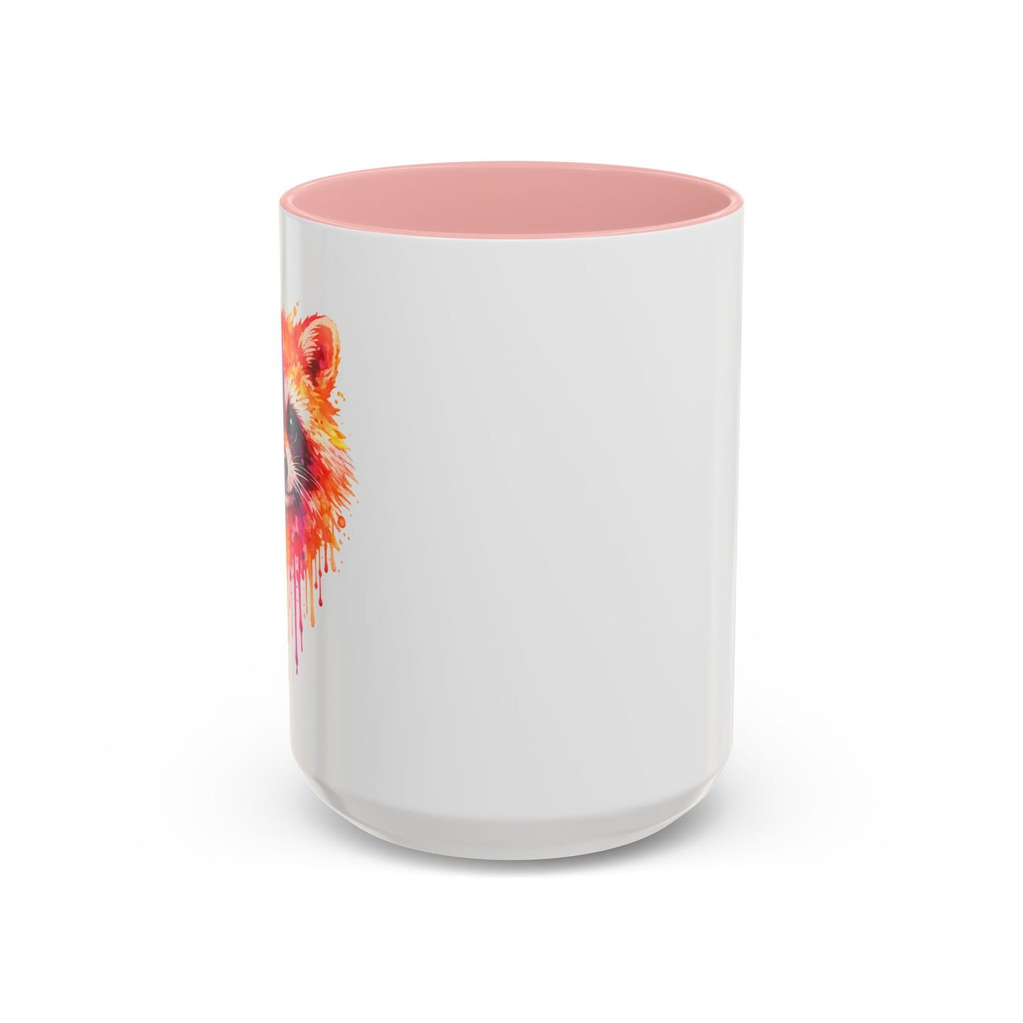 Cheerful Watercolor Raccoon Accent Coffee Mug