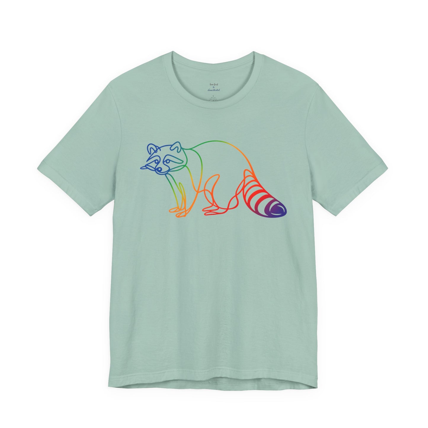 Raccoon Tee — Minimal Line Raccoon Scenic Graphic T-Shirt