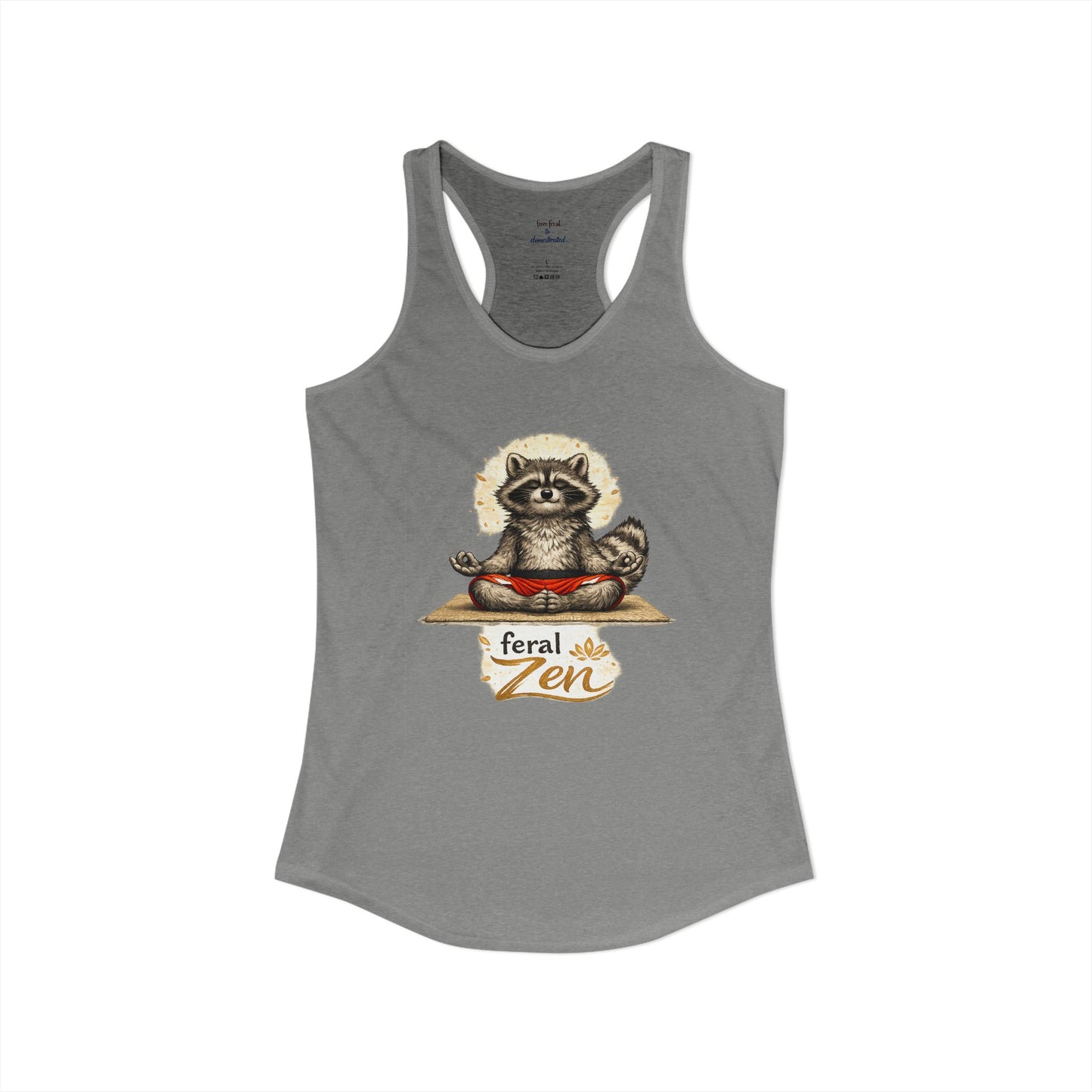 Feral Zen Raccoon Racerback Tank