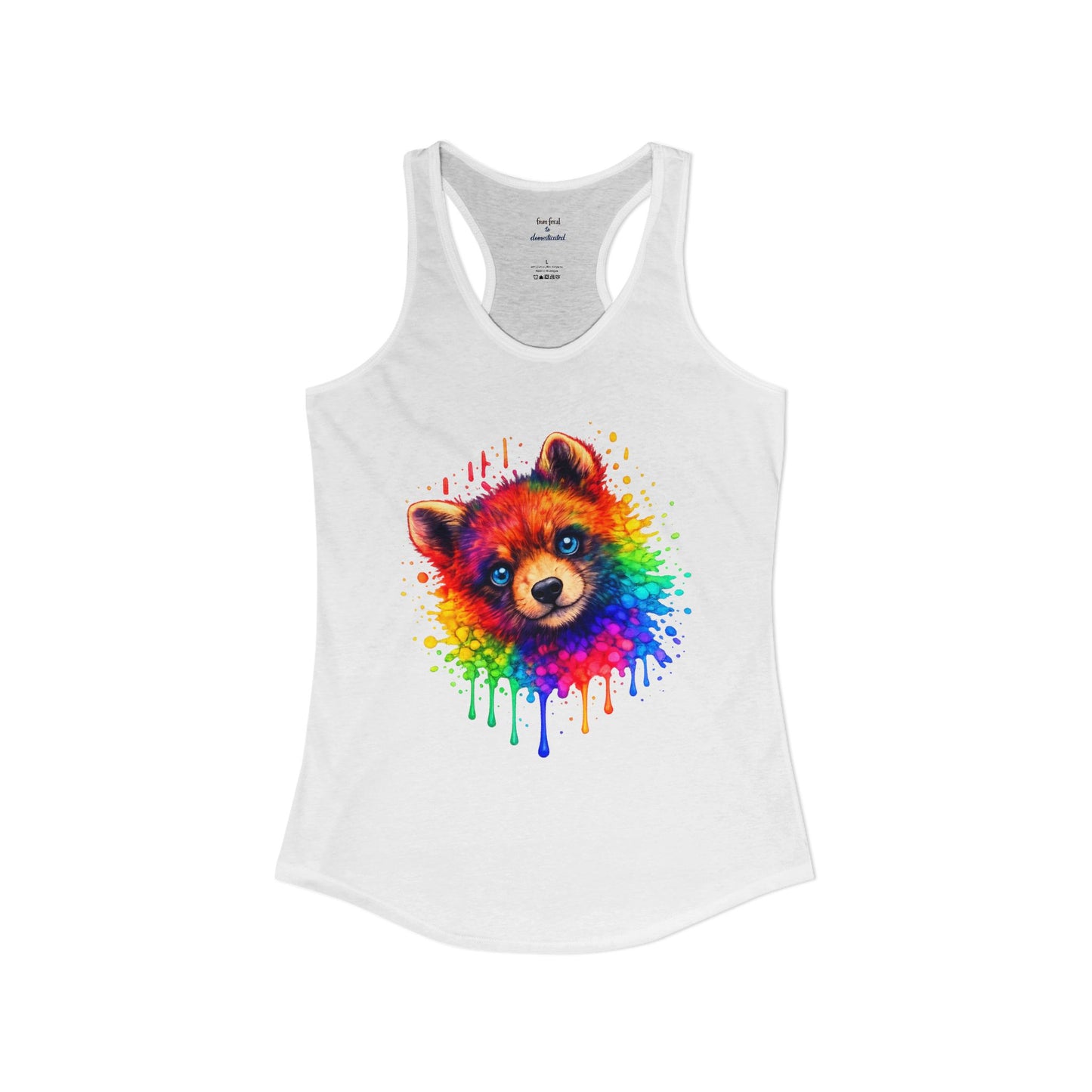 Watercolor Wildlife Bear Cub Racerback Tank