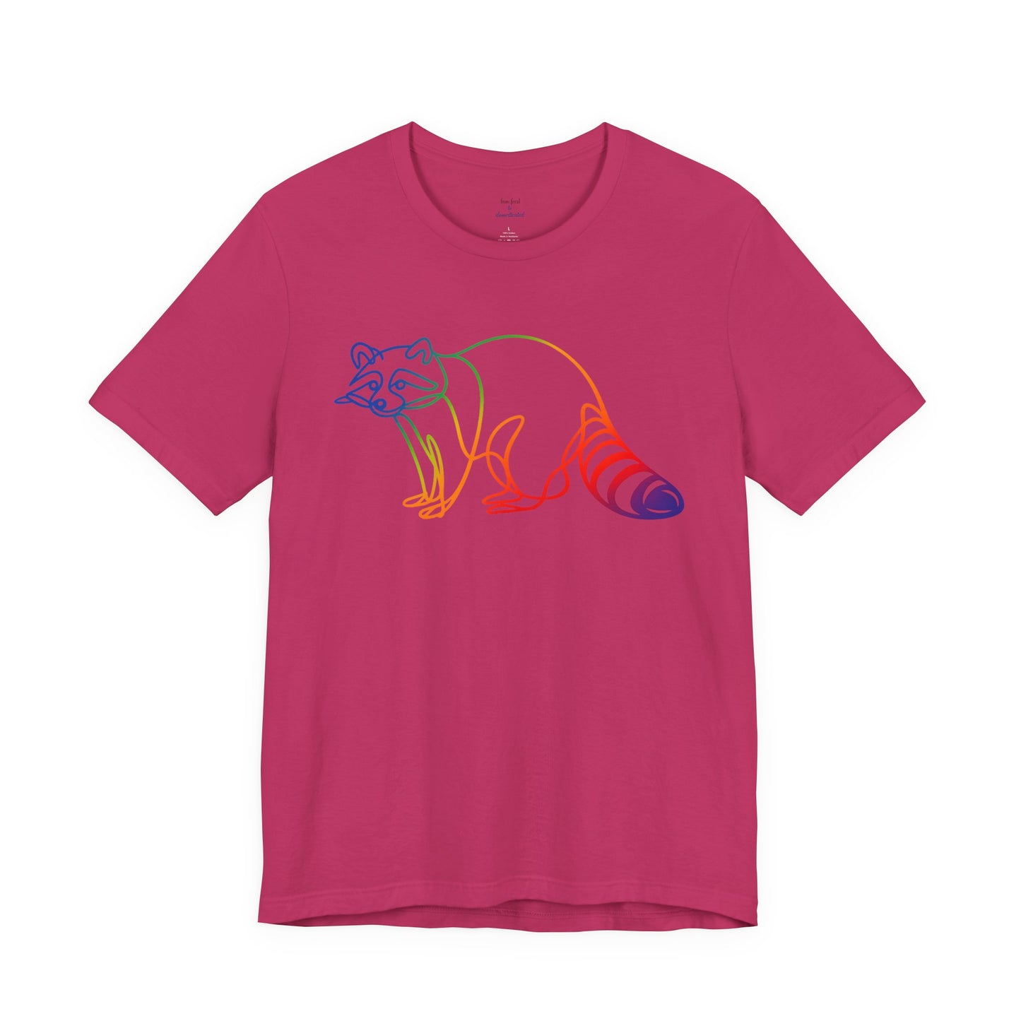Raccoon Tee — Minimal Line Raccoon Scenic Graphic T-Shirt