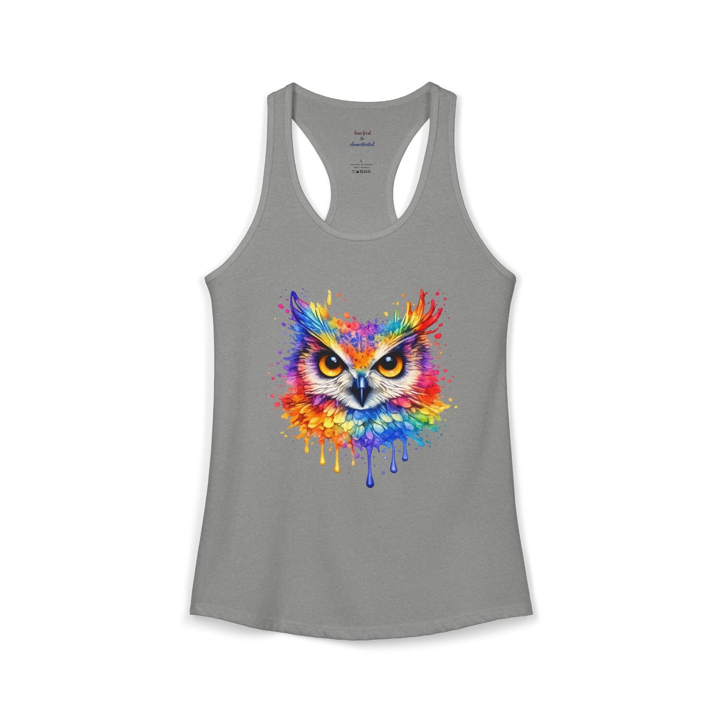 Watercolor Wildlife Owl Racerback Tank
