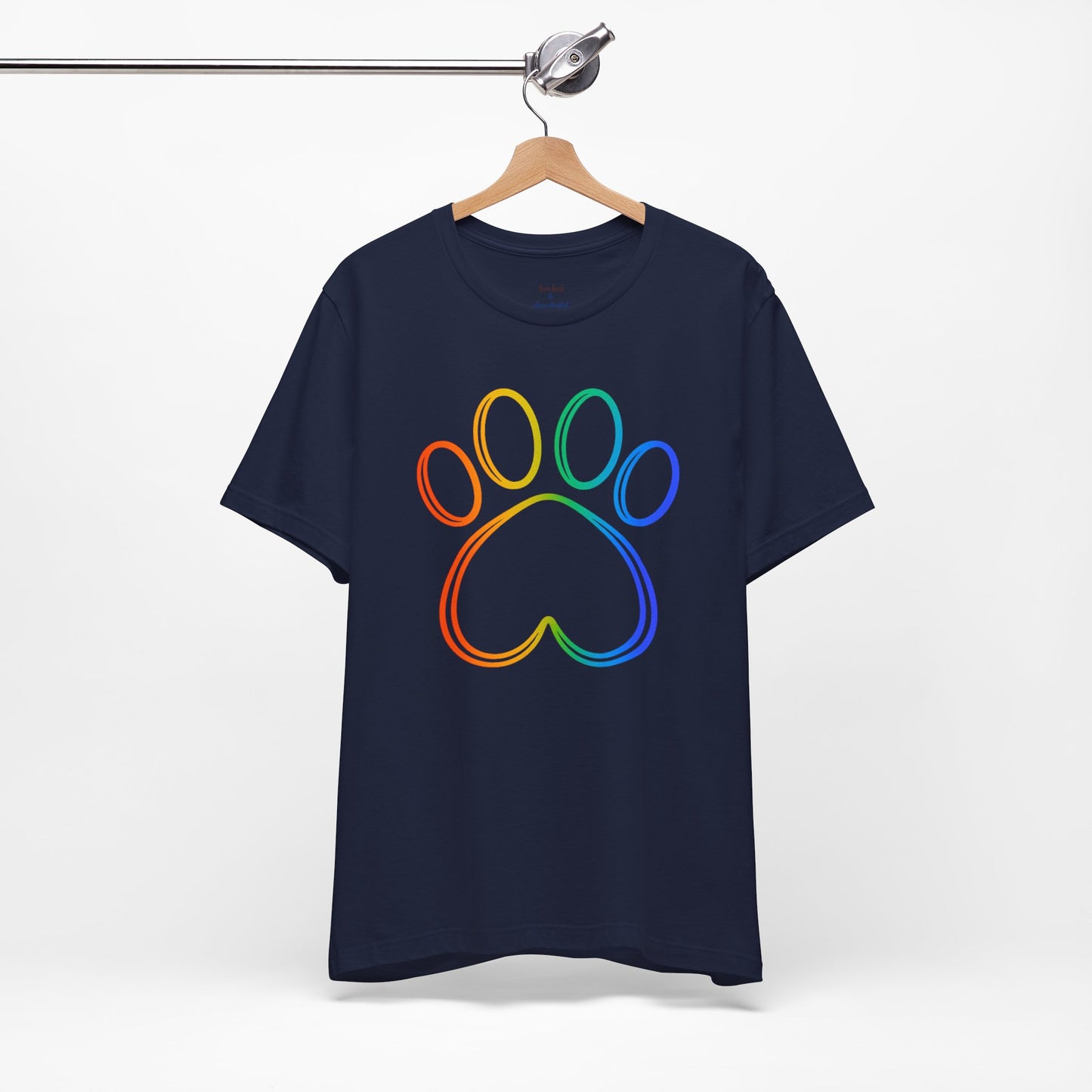 Heart/Paw Colorful Line-Work T-Shirt