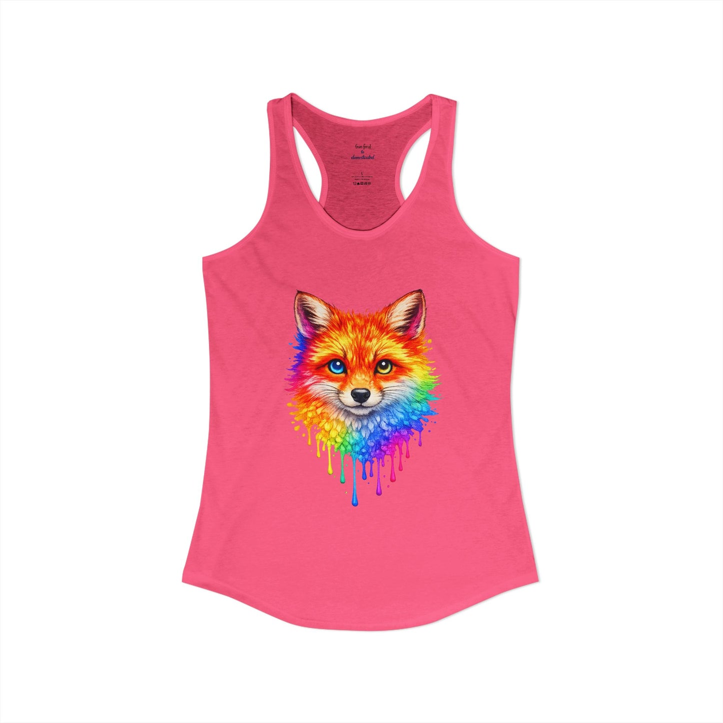 Watercolor Wildlife Fox Racerback Tank