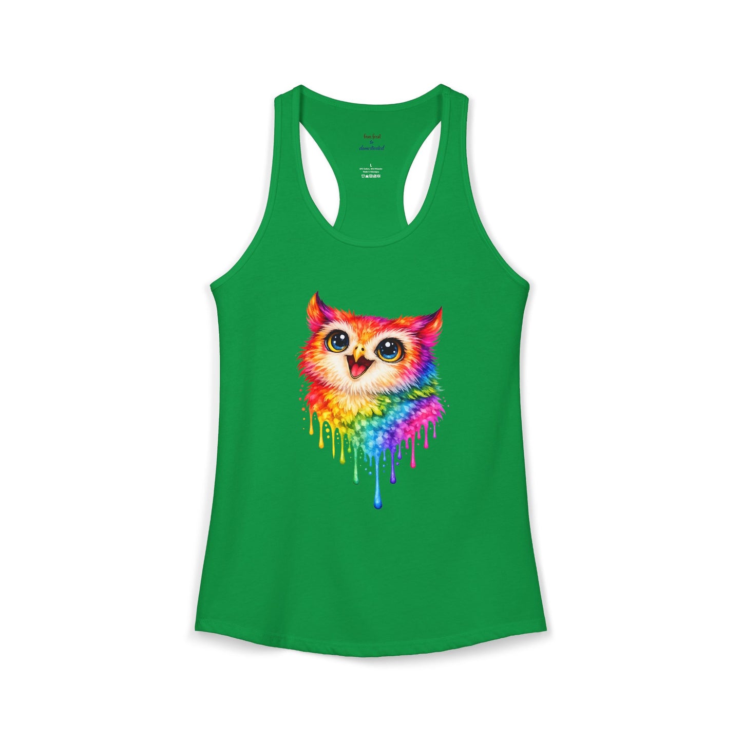 Watercolor Wildlife Owl Racerback Tank
