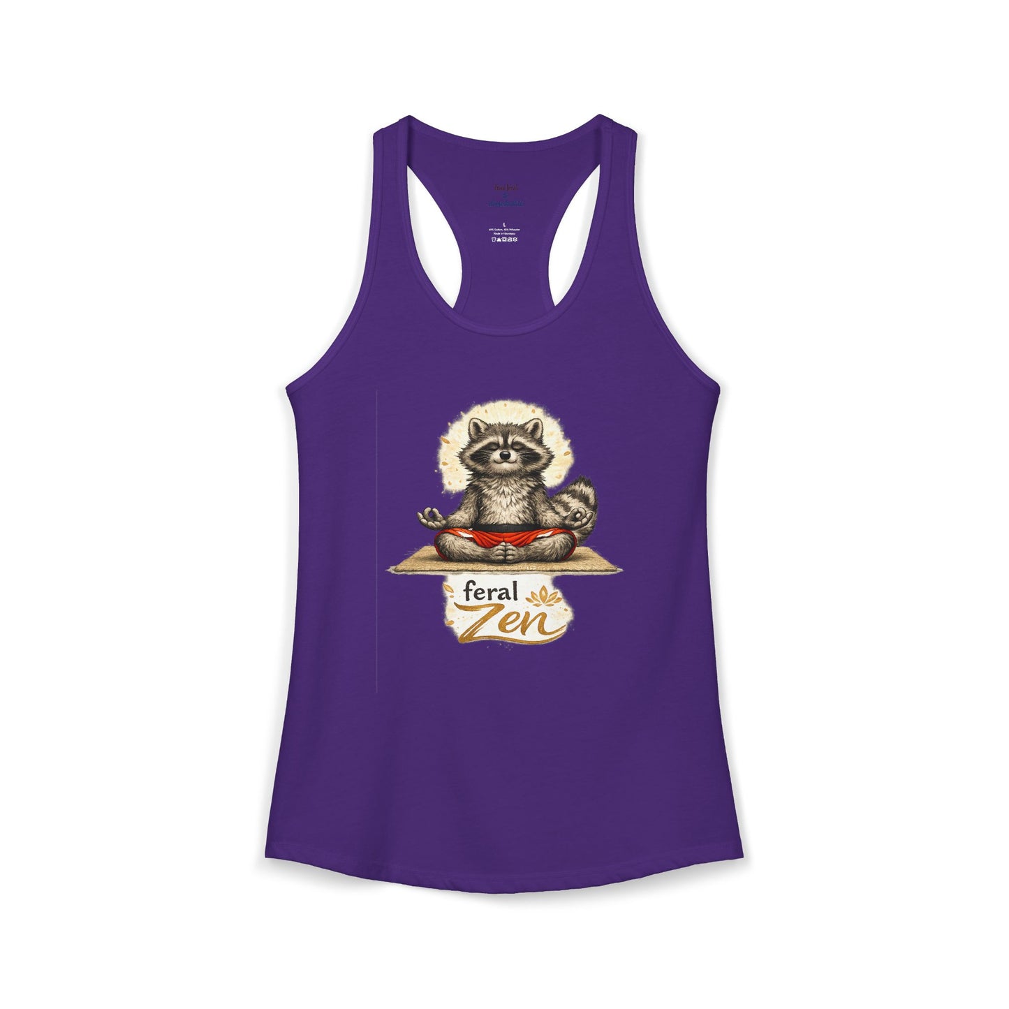 Feral Zen Raccoon Racerback Tank