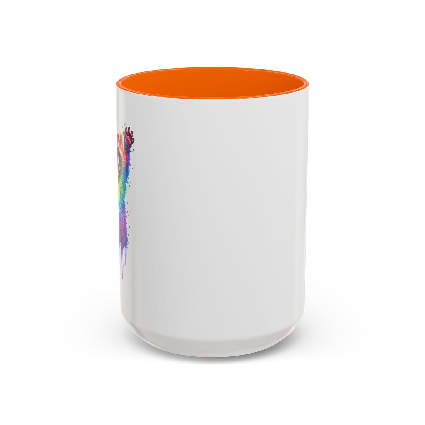 Cheerful Watercolor Raccoon Accent Coffee Mug