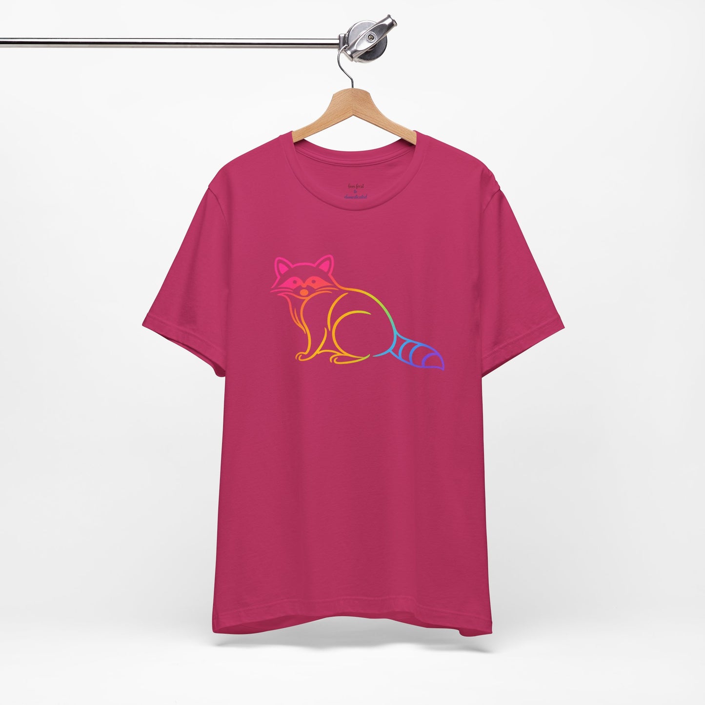 Raccoon Tee — Minimal Line Raccoon Scenic Graphic T-Shirt